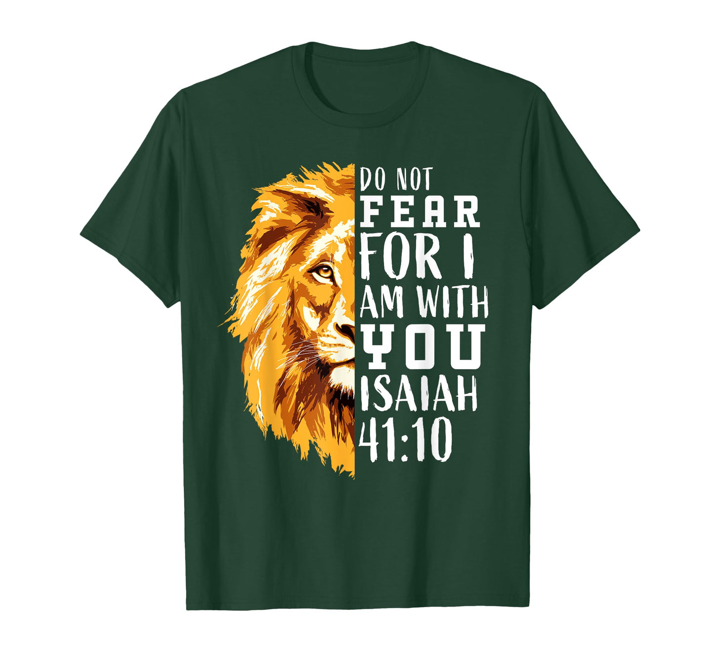 Christian Religious Bible Verse Sayings Lion Fear Scripture T-Shirt