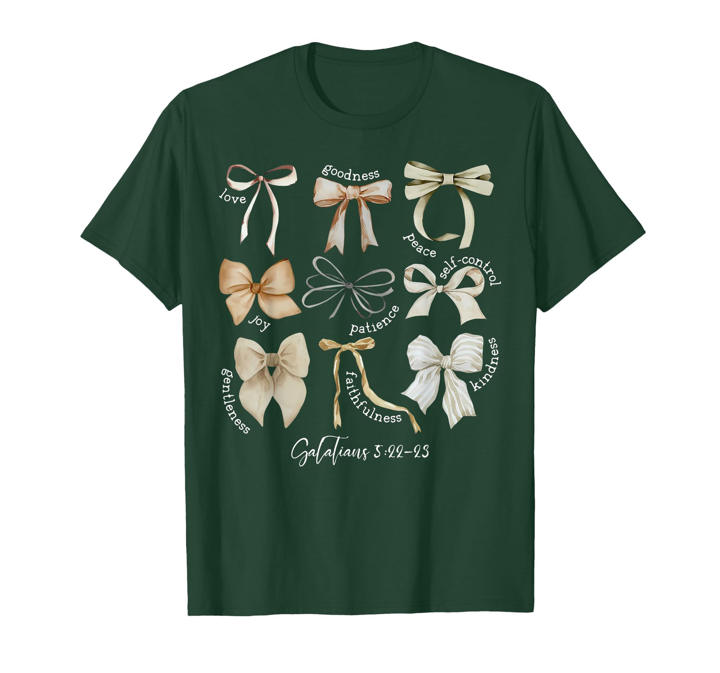 Coquette Bow Christian Fruit of the Spirit Bible Verse Jesus T-Shirt