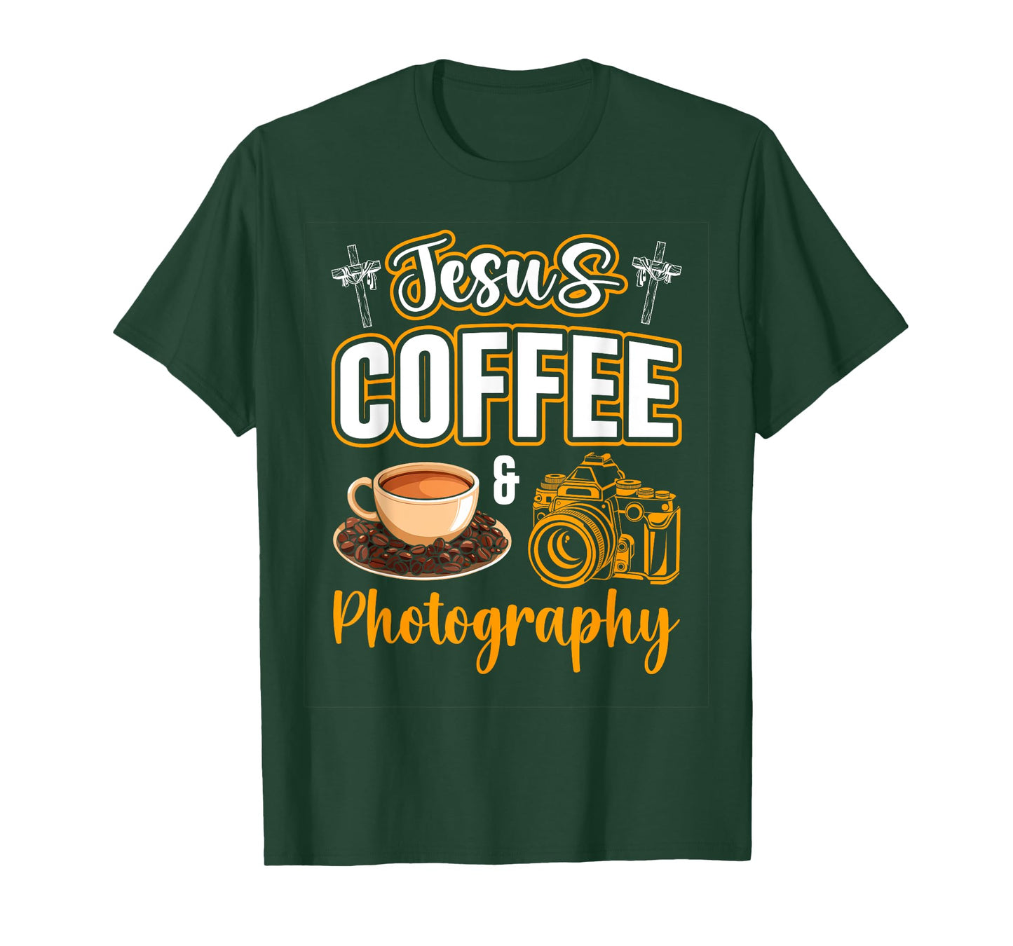 Jesus Coffee and Photography Funny Photographer Camera T-Shirt