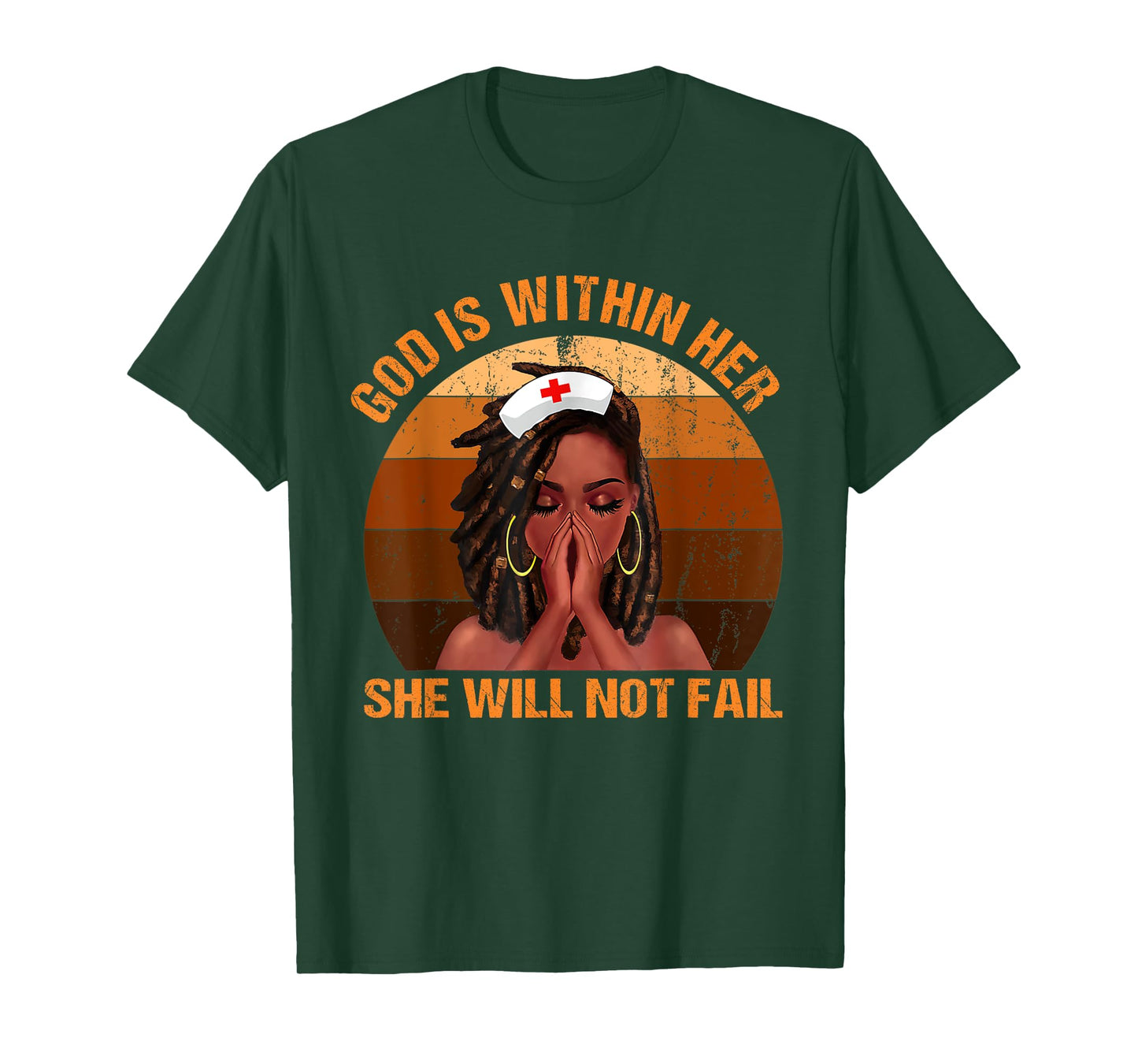 God Is Within Her She Will Not Fail Black Melanin Christian T-Shirt