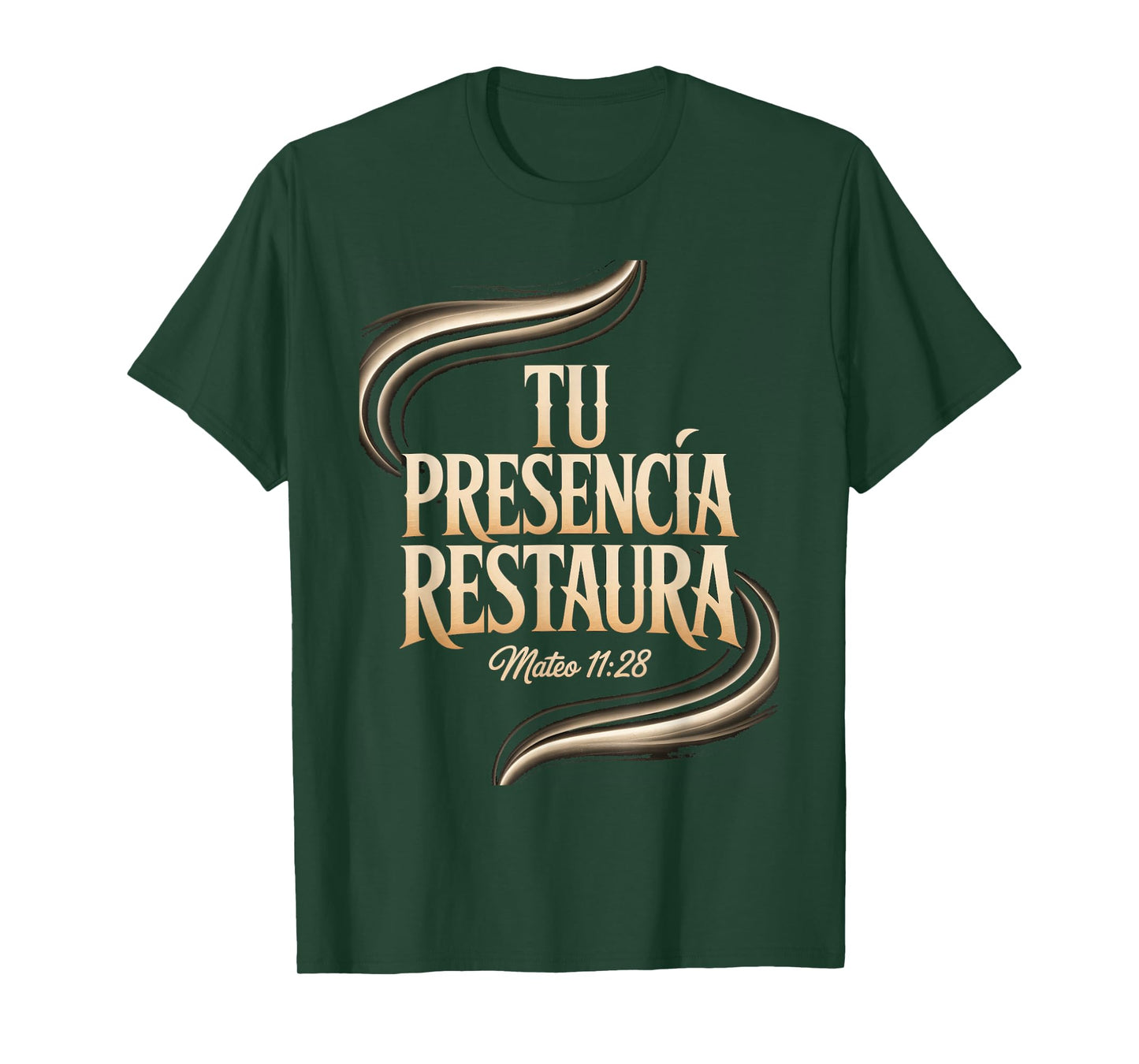 Mateo 11:28 – Tu Presencia Restaura Christian Bible Verse T-Shirt