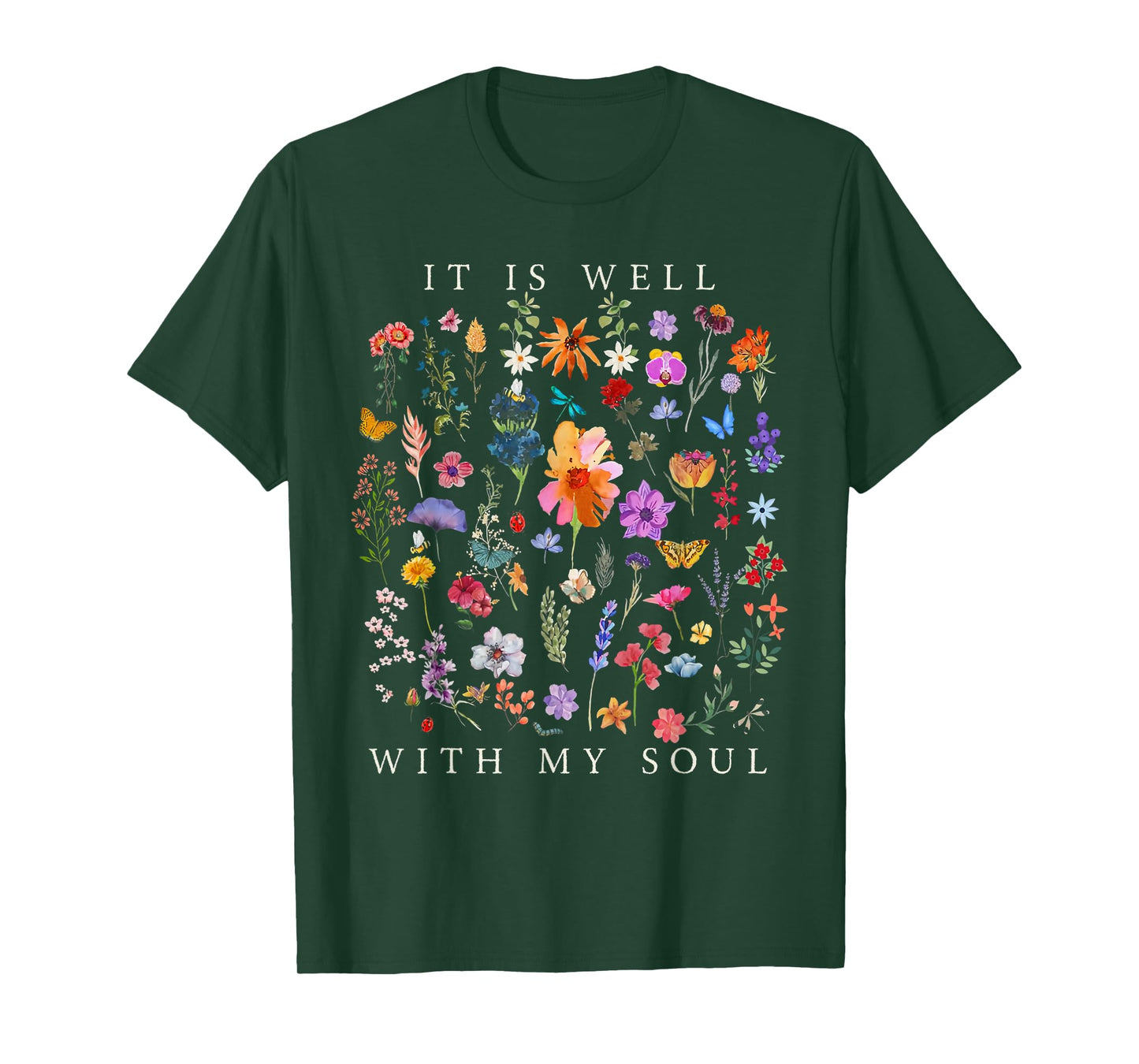It Is Well With My Soul Vintage Floral Christian Religious T-Shirt
