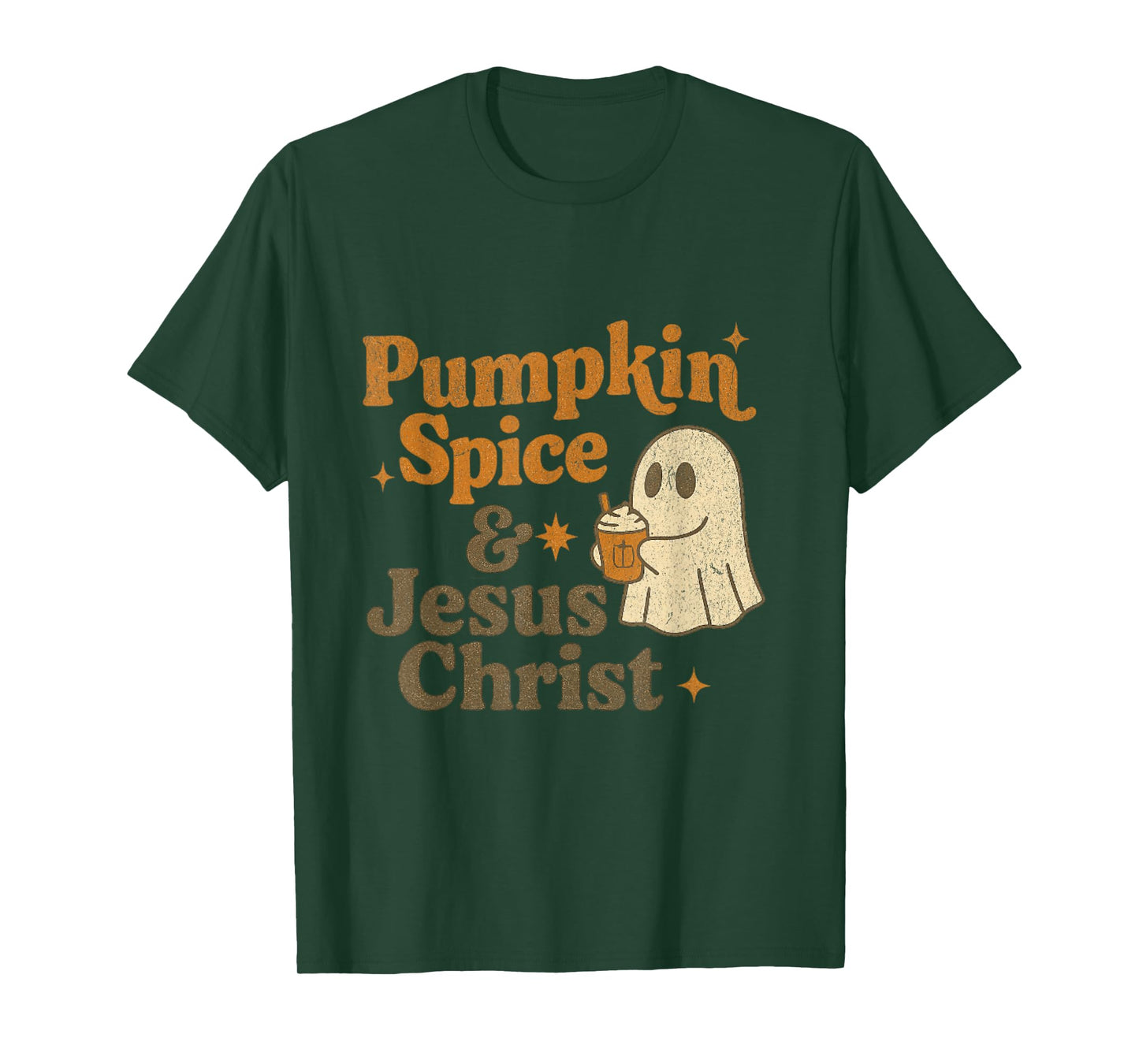Jesus Christ Coffee and Fall Vibes Pumpkin Halloween T-Shirt