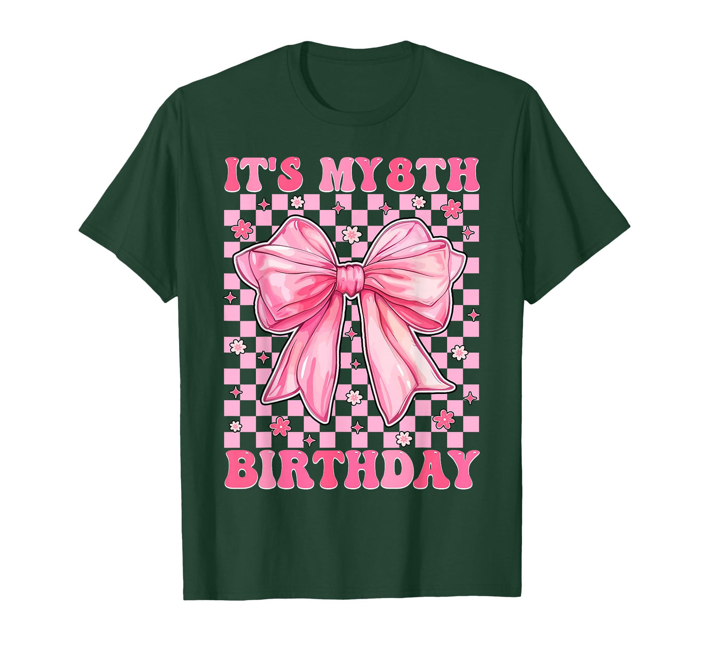 Birthday Girls Pink Coquette Bow It's My 8Th Birthday Girl T-Shirt