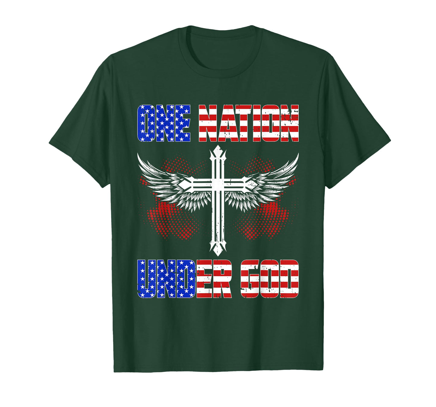 One Nation Under God Jesus Blessed American Flag T-Shirt