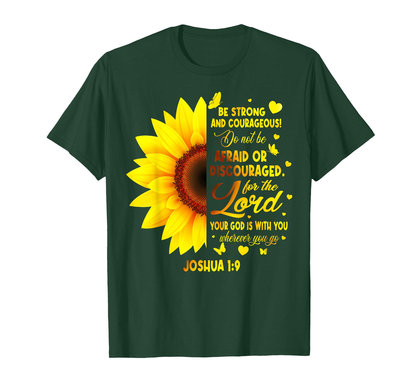 Jesus Sunflower Joshua Bible Verse Christian Women T-Shirt