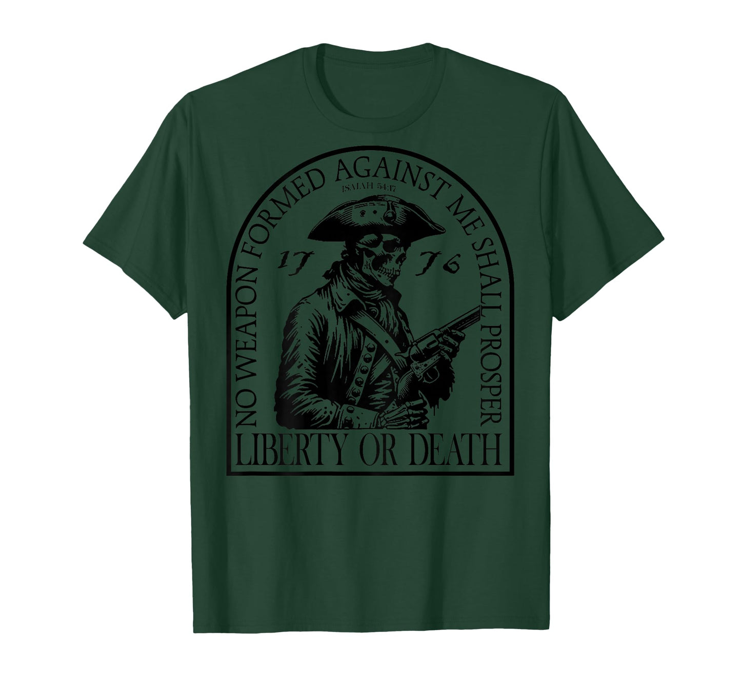 No Weapon Formed Against Me Shall Prosper (on back) T-Shirt