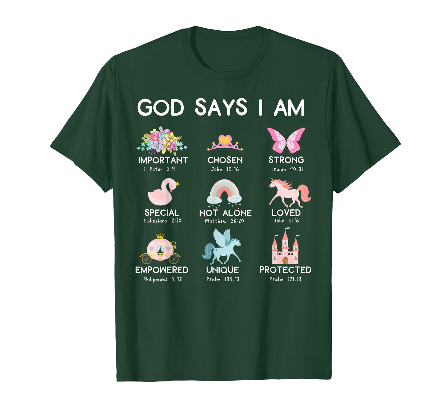 God Says I'm Cute Funny Unicorn Christian Girl Bible Lover T-Shirt