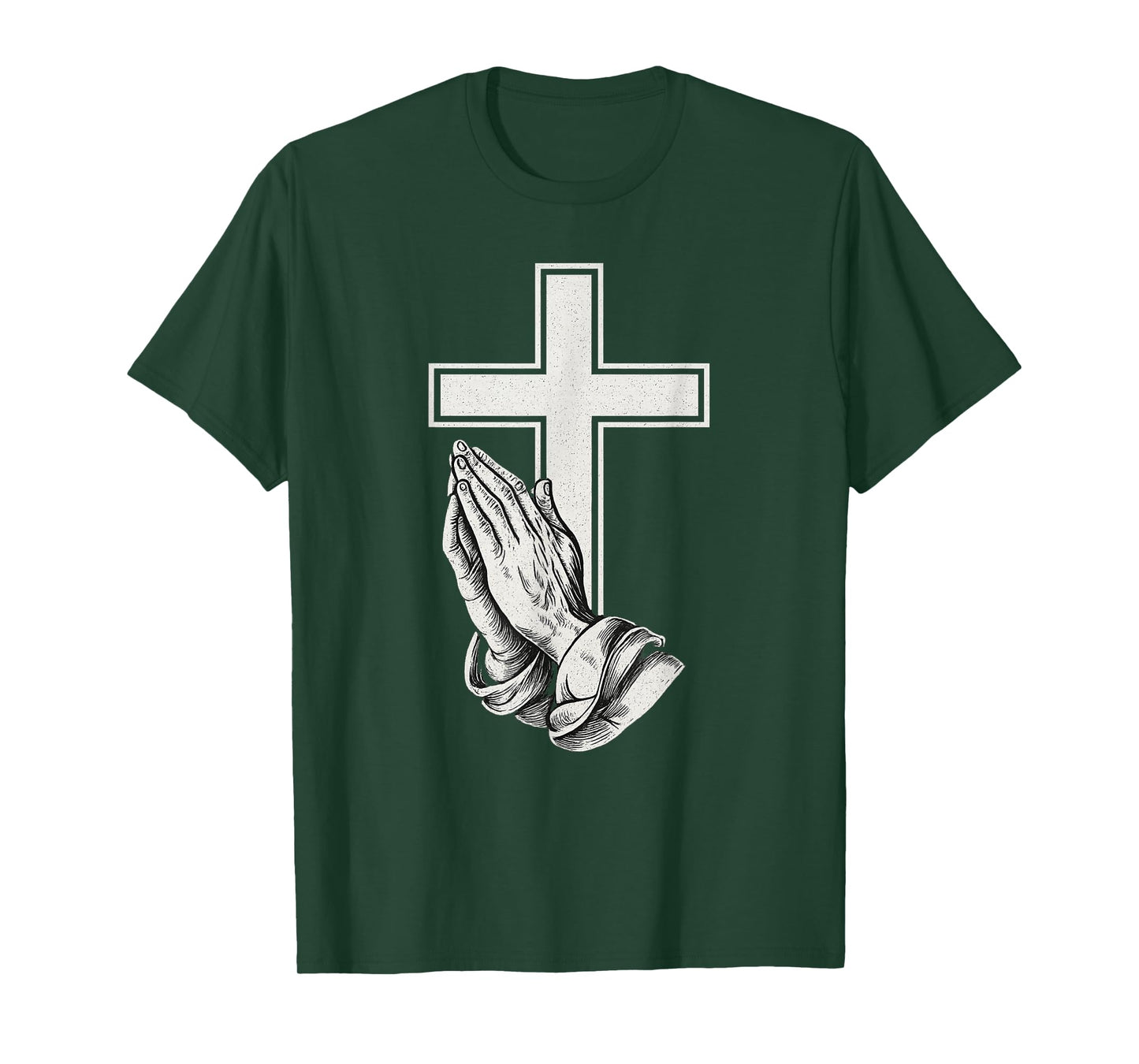 Cross with Praying Hands Christian T-Shirt T-Shirt