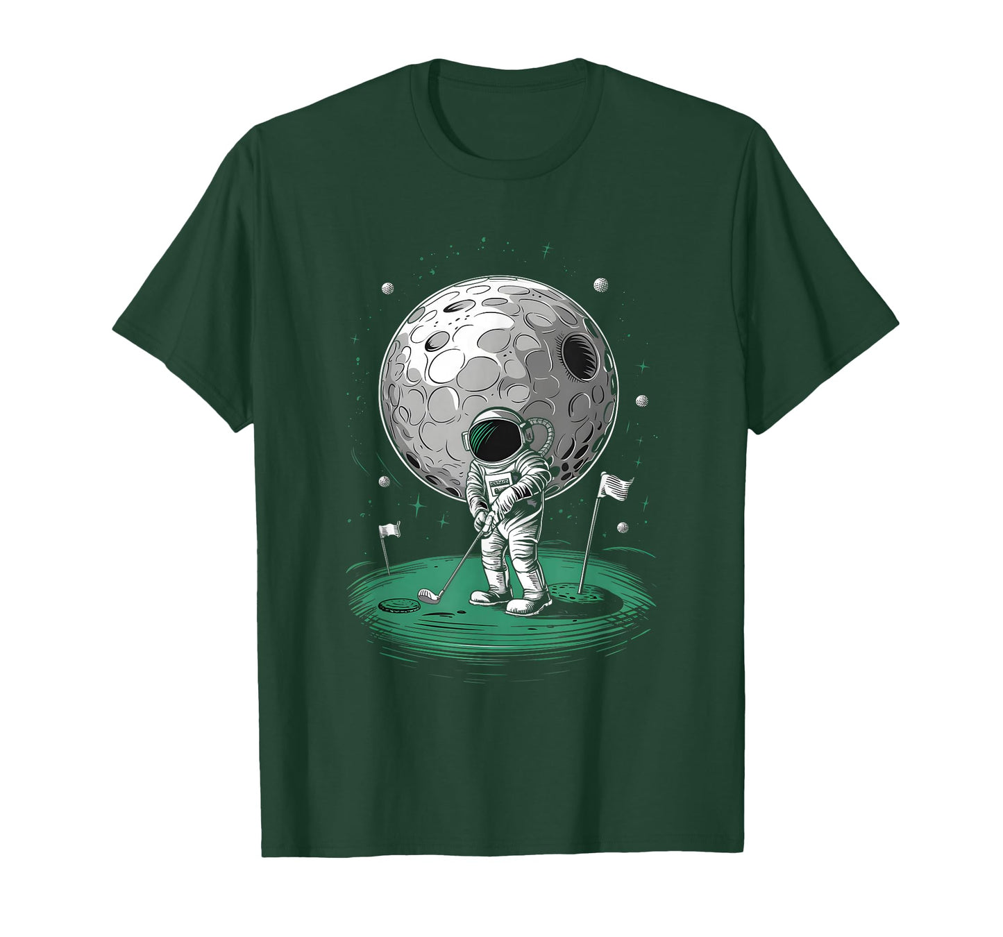 Astronaut Golfing On Moon Funny Golf T-Shirt