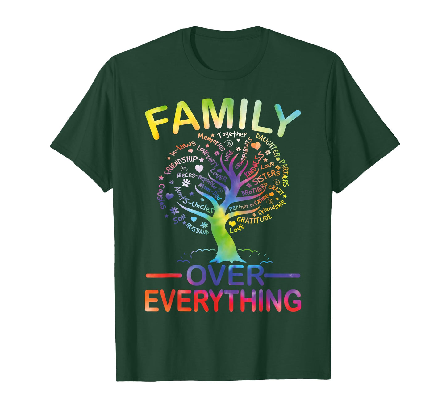 Family Over Everything Family Reunion Party Matching Tie Dye T-Shirt
