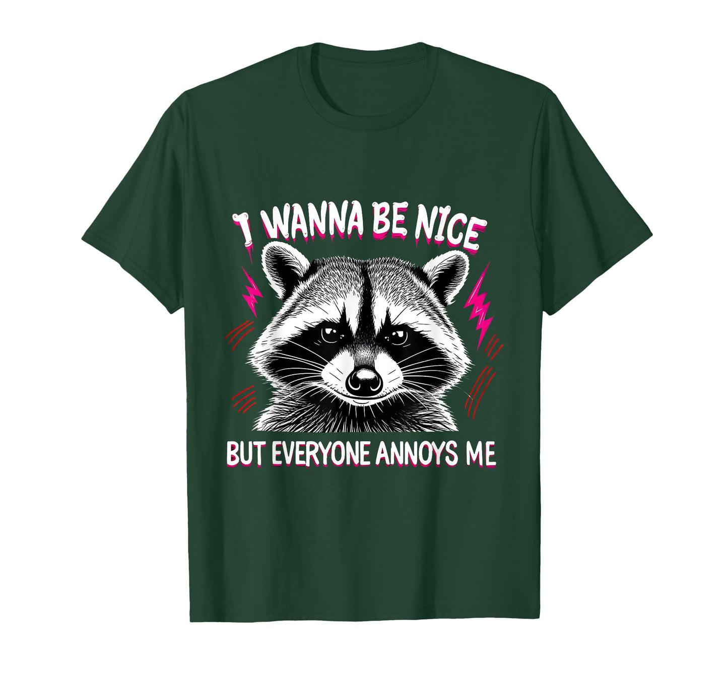 Funny Raccoon Grumpy Humor Sass Mood Aesthetic Animal T-Shirt