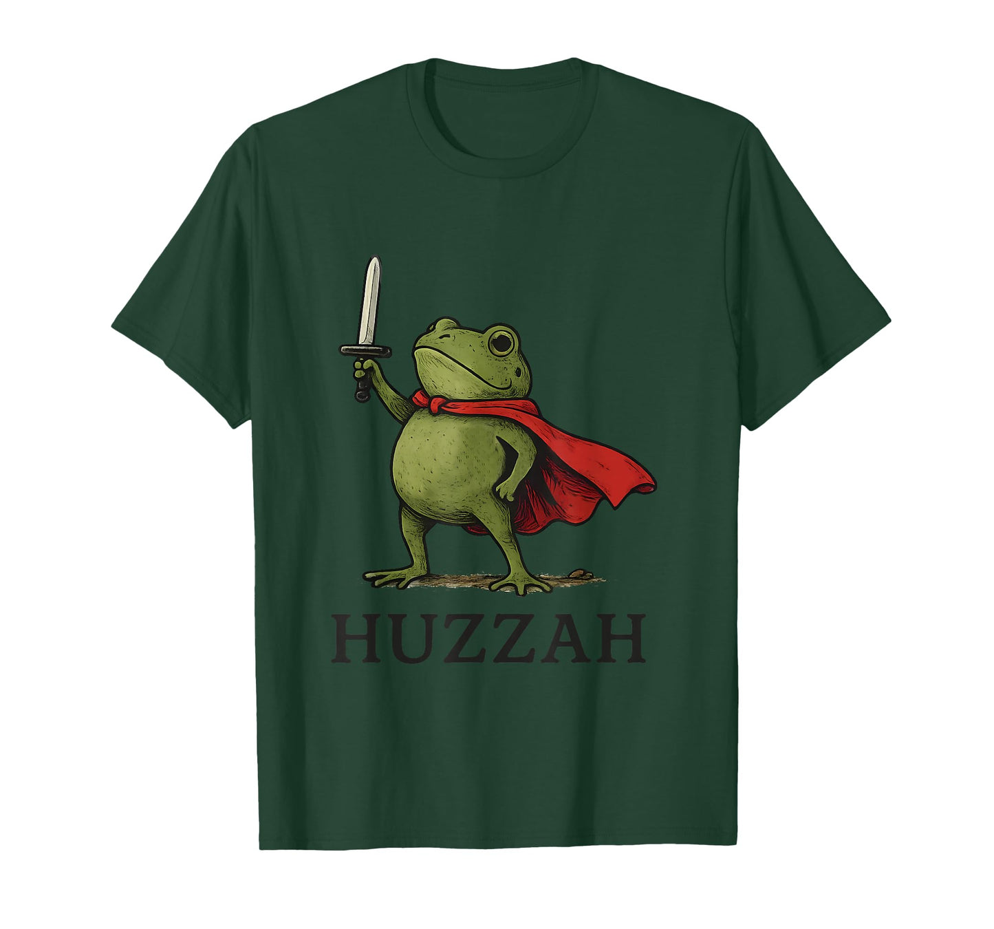 Huzzah Frog Knight Funny Sword Meme Quote T-Shirt