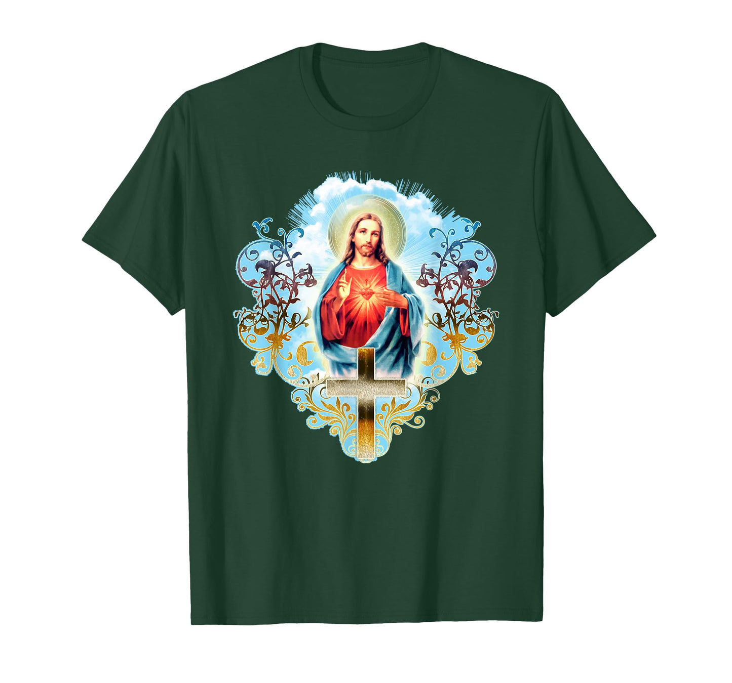 Heart Jesus Christ Vintage Cross Catholic Gifts T-Shirt