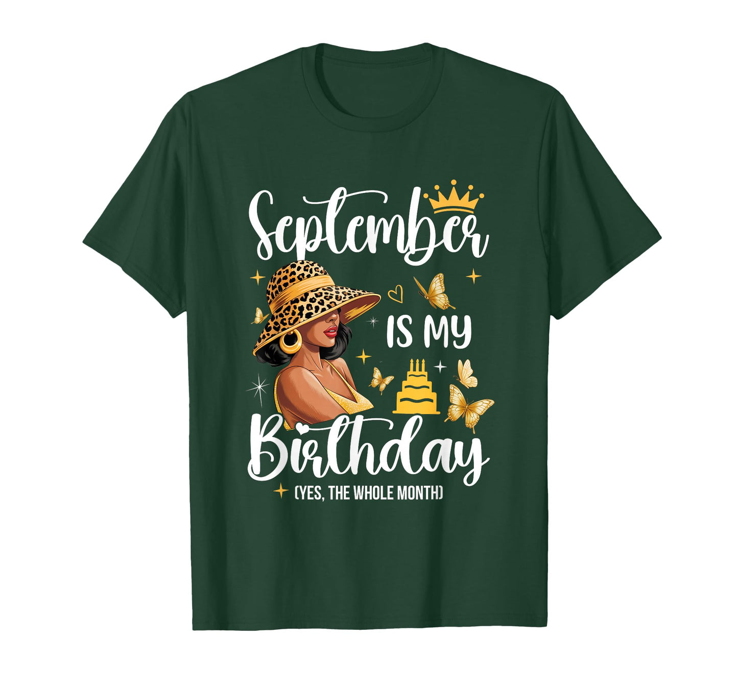 September is My Birthday African American Woman Birthday T-Shirt