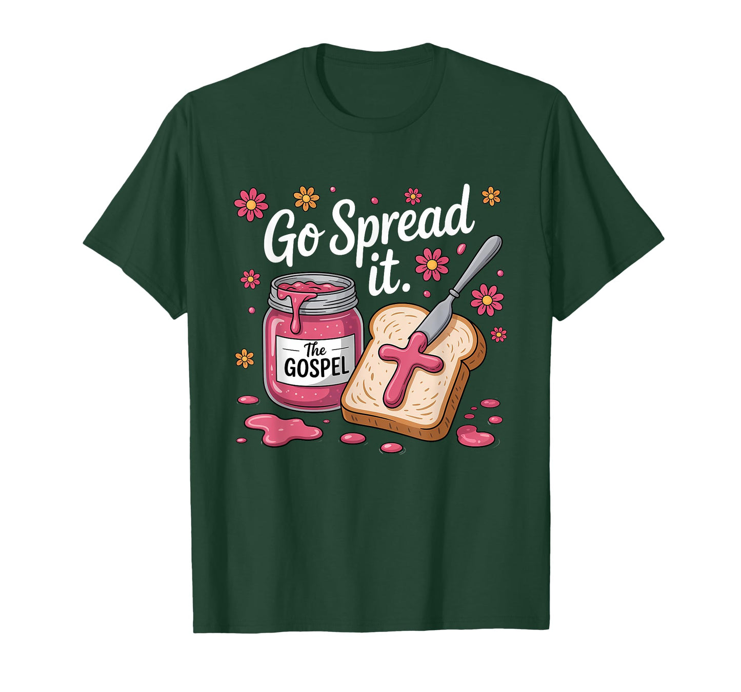 Go Spread It Funny Retro Gospel PB&J Christian Bible Art T-Shirt