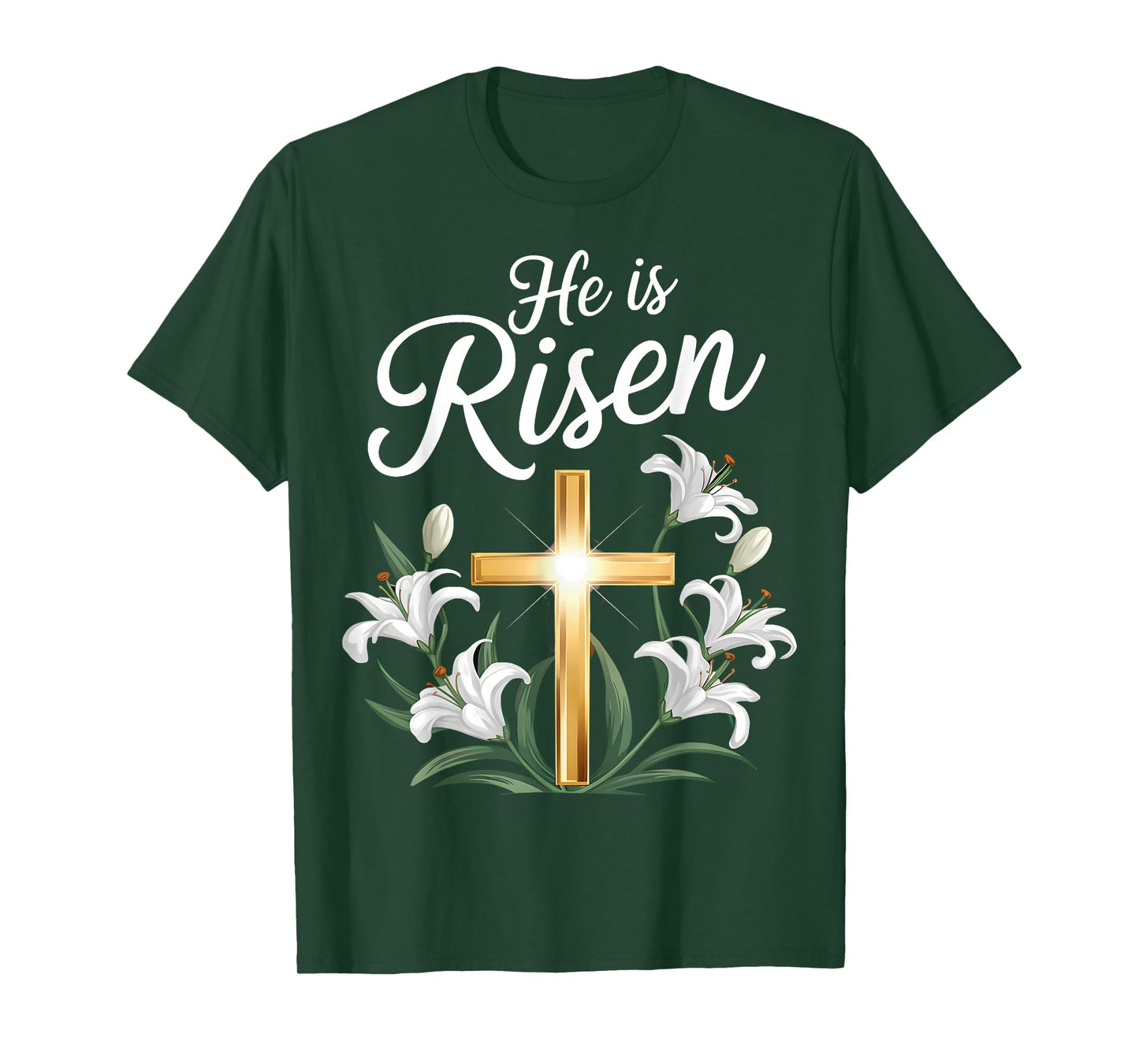 He Is Risen Christian Easter Cross T-Shirt