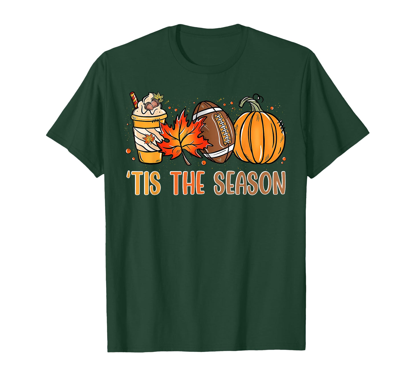 Tis The Season Fall Thanksgiving Pumpkin Spice Football T-Shirt