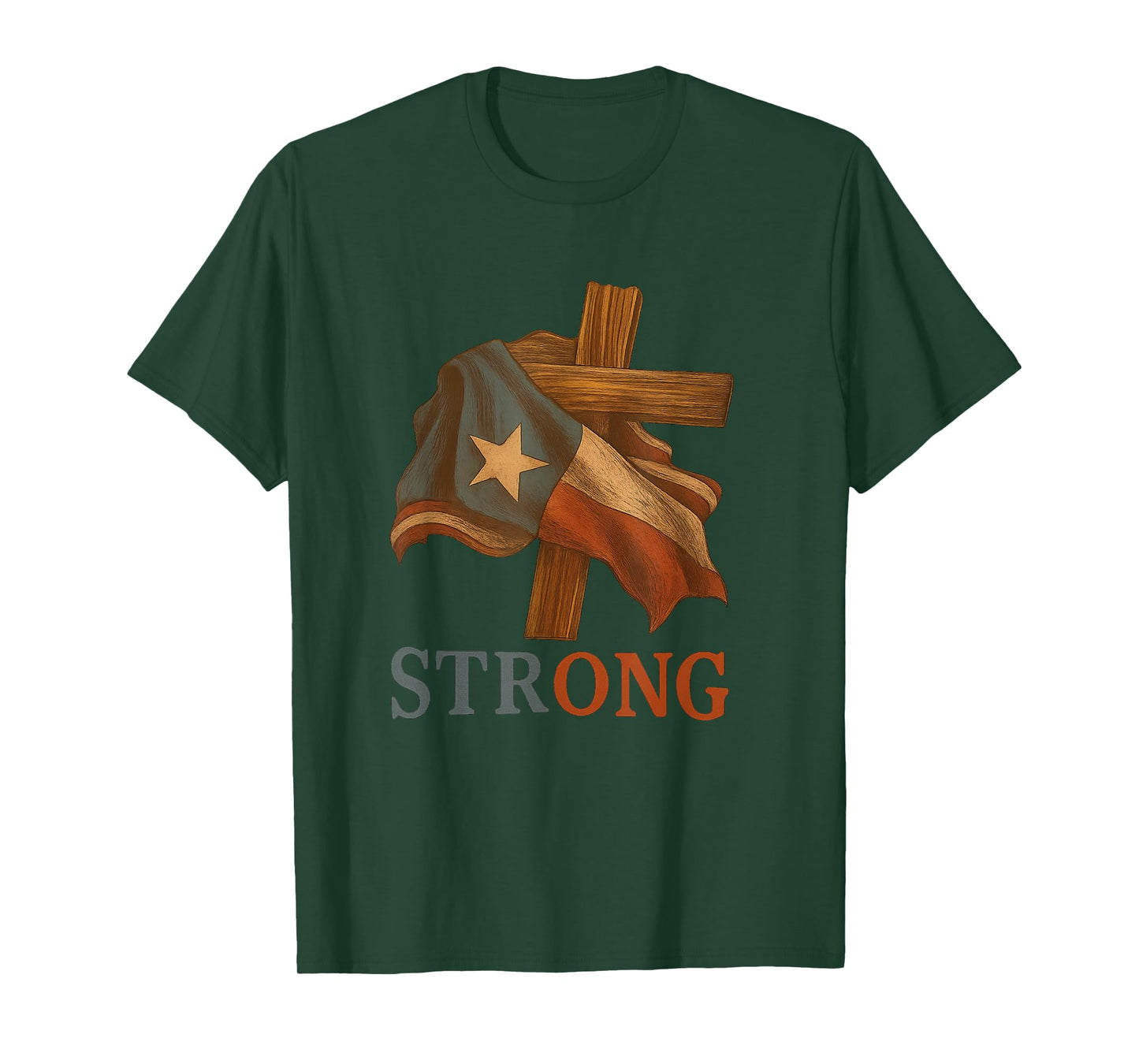 Strong Texas flag cross christian texas pride 2025 Tee T-Shirt