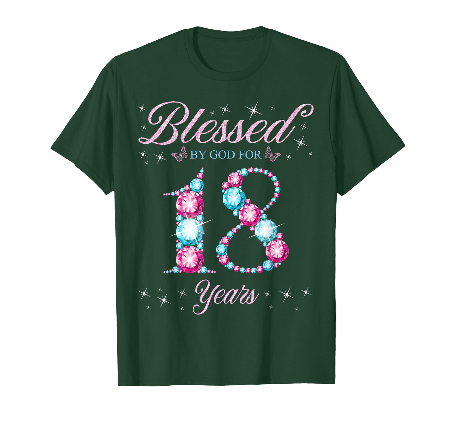 Blessed By God For 18 Years Old 18th Birthday Woman Queen T-Shirt