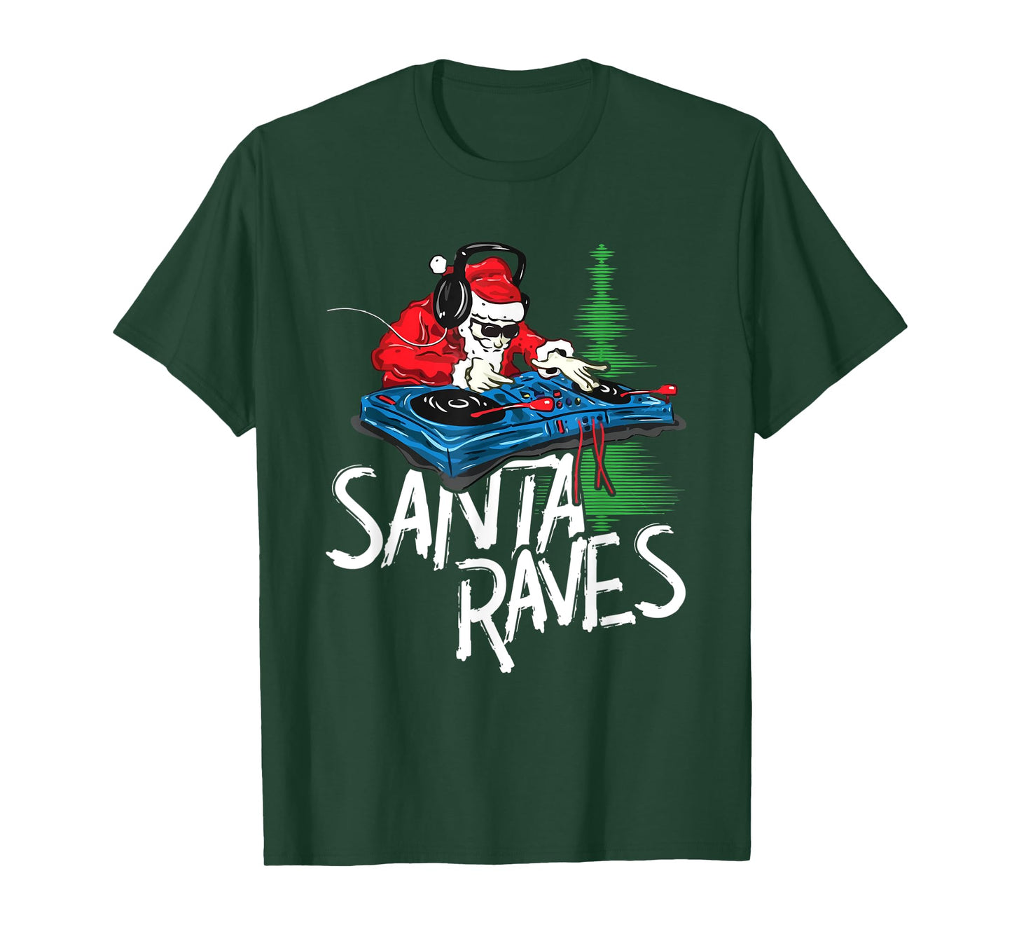Santa Raves EDM Rave Outfit DJ Christmas Xmas Gift T-Shirt