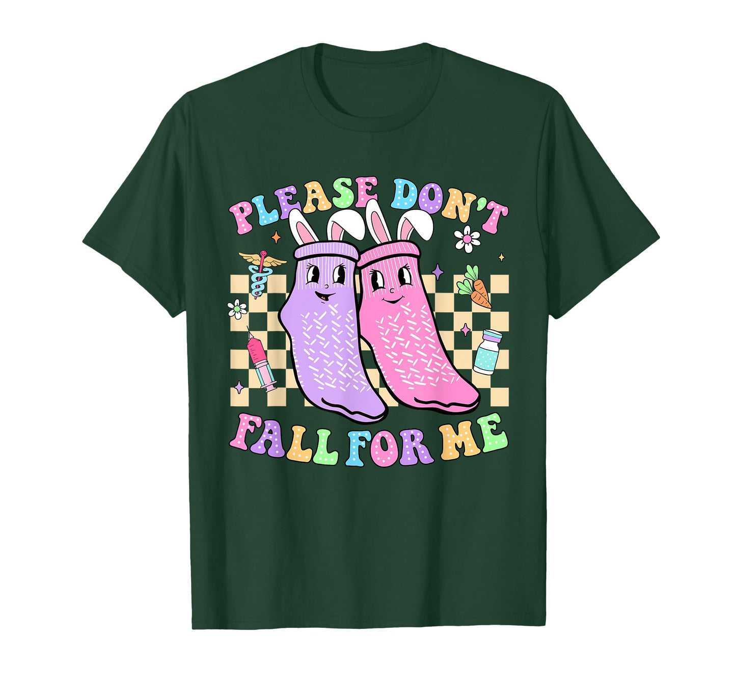 Easter Nurse Non Slip Socks Please Don't Fall For Me Nurse T-Shirt