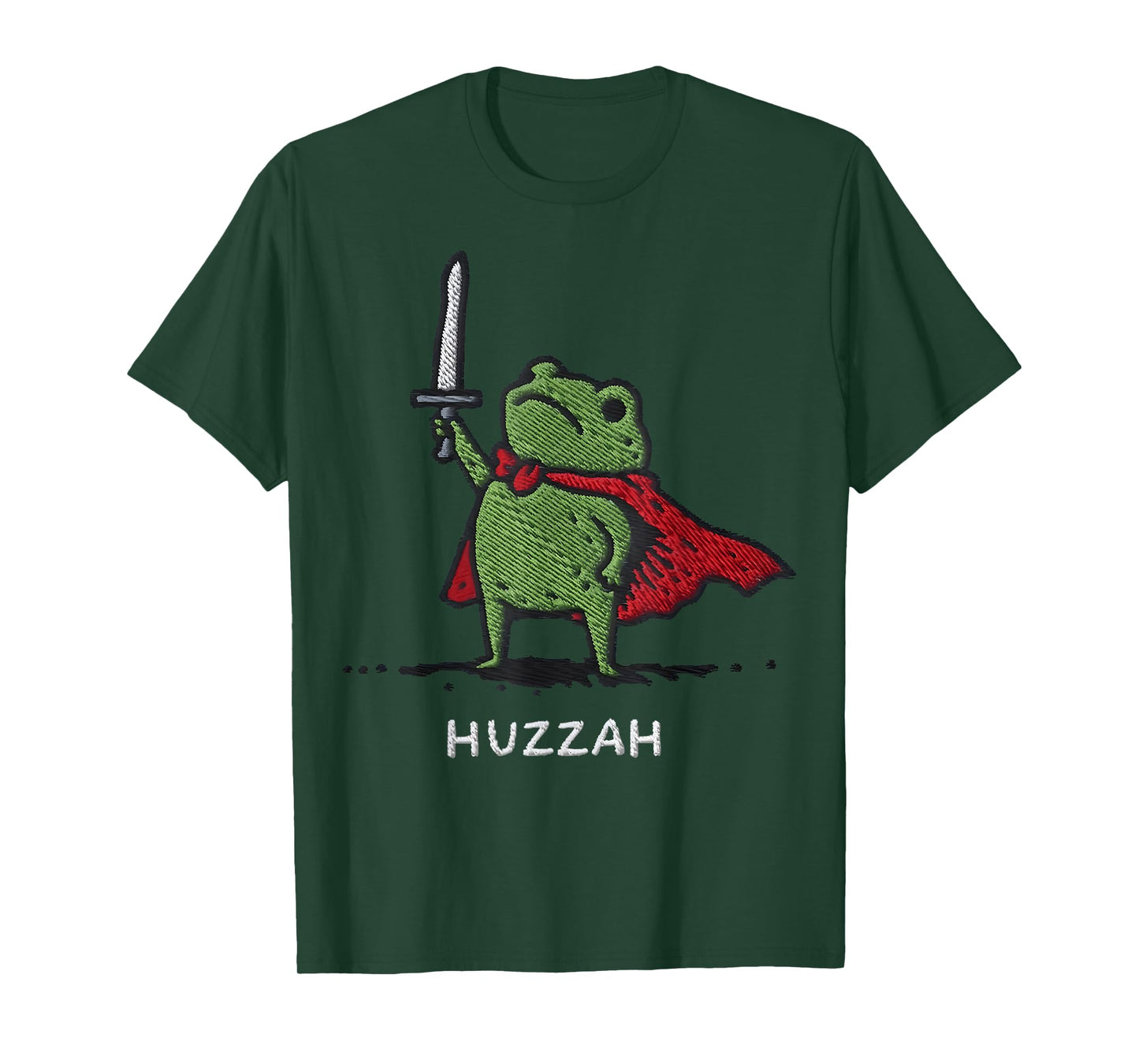 Huzzah Frog Knight Funny Sword Meme Quote Funny T-Shirt