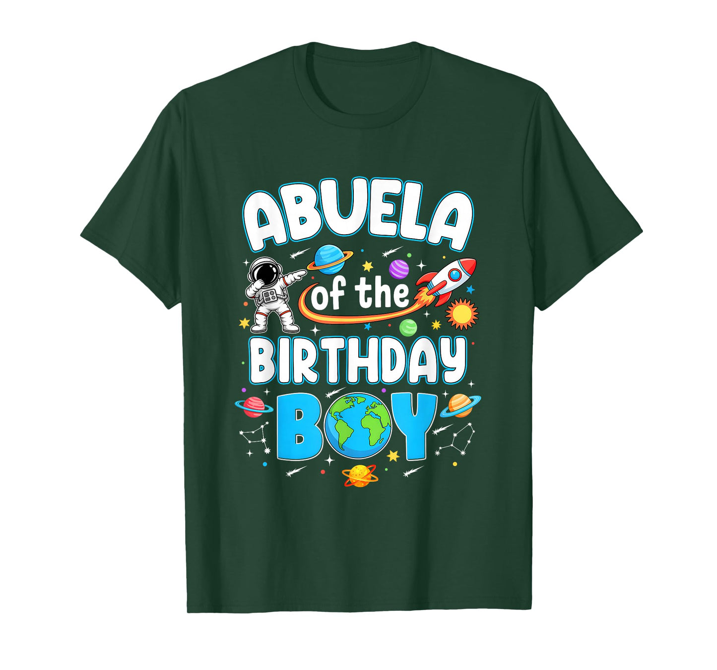 Abuela Of The Birthday Boy Astronaut Family Space Planets T-Shirt