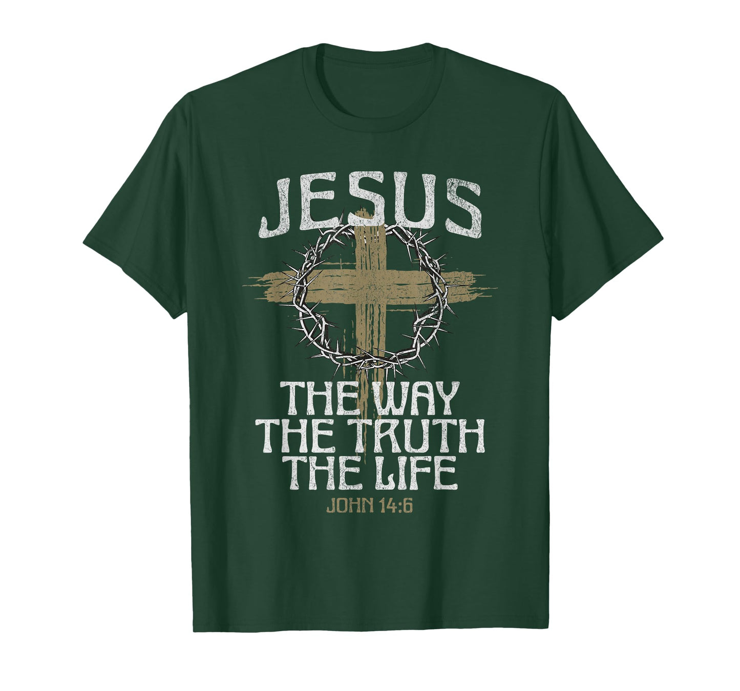 Jesus The Way The Truth The Life Bible Verse Christian Cross T-Shirt