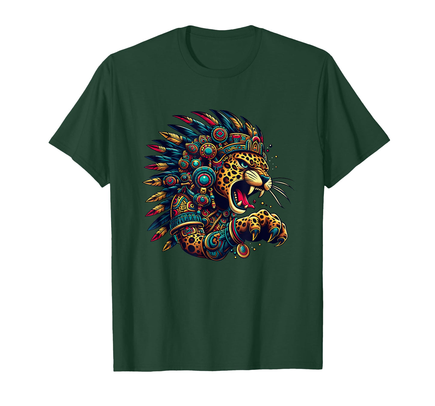 Aztec Jaguar Warrior Culture Mayan Indigenous Mythology T-Shirt