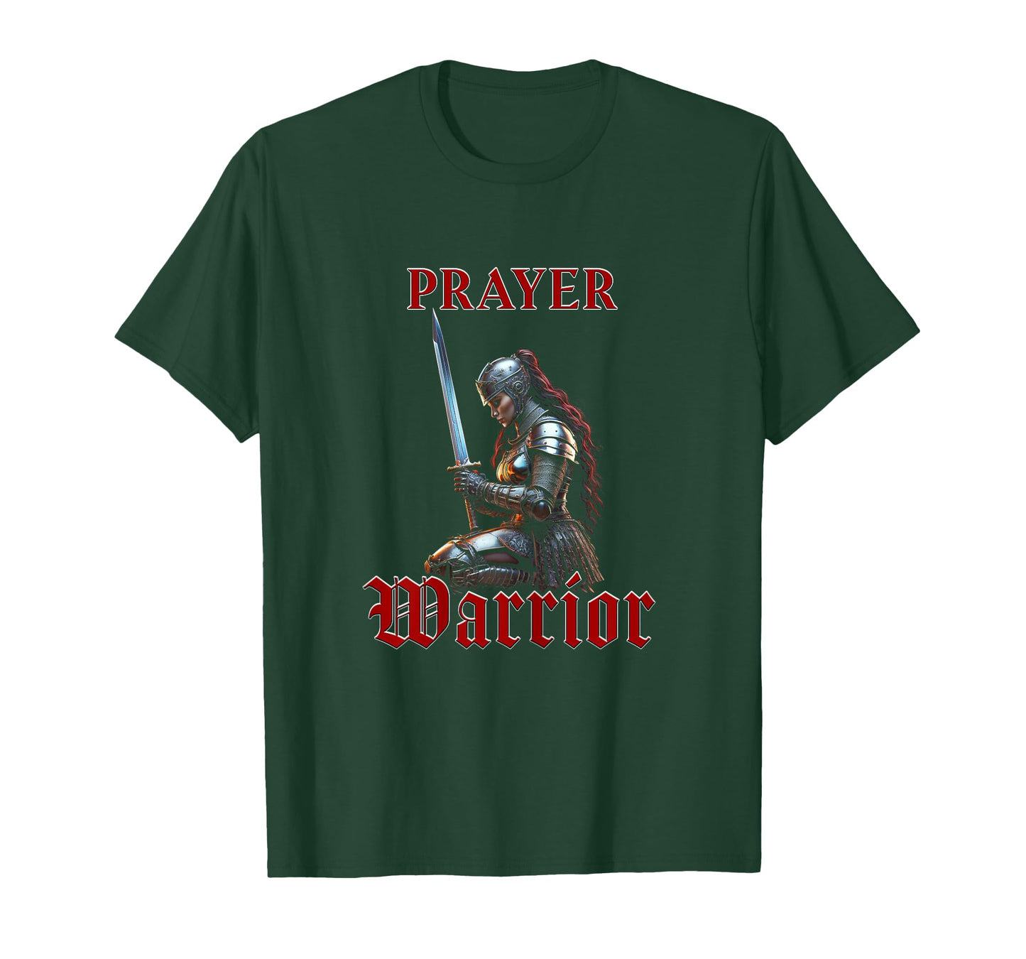 Prayer Warrior – Women's Christian Faith Knight Graphic T-Shirt