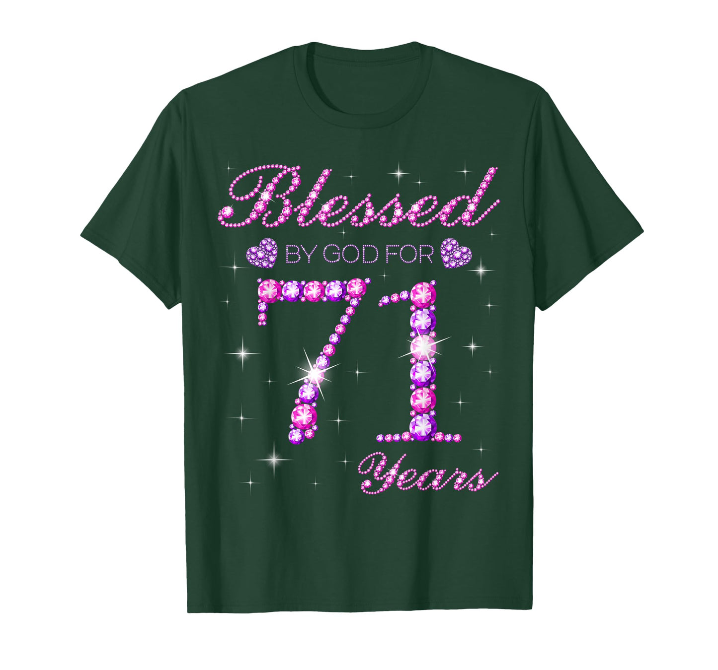 Blessed by God for 71 Years Old 71st Birthday Party T-Shirt