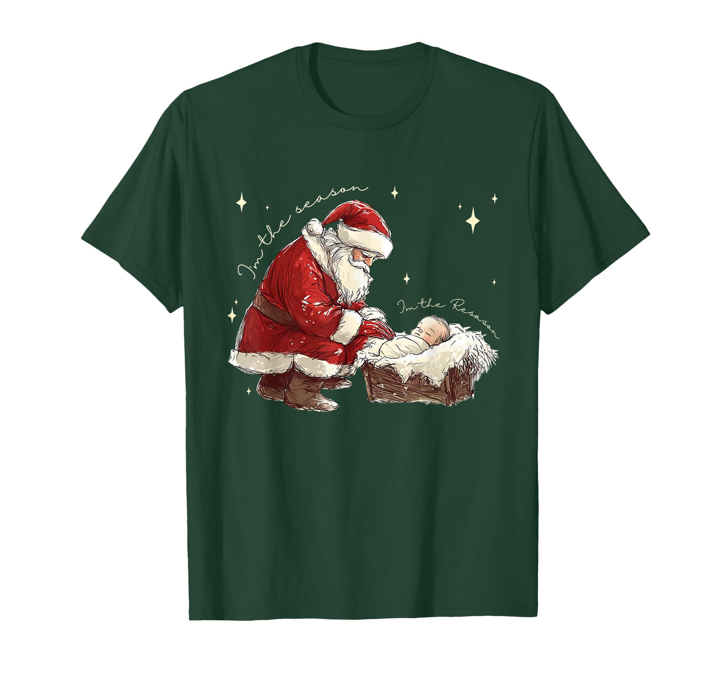 Retro I'm The Season Im The Reason Santa Religious Christmas T-Shirt