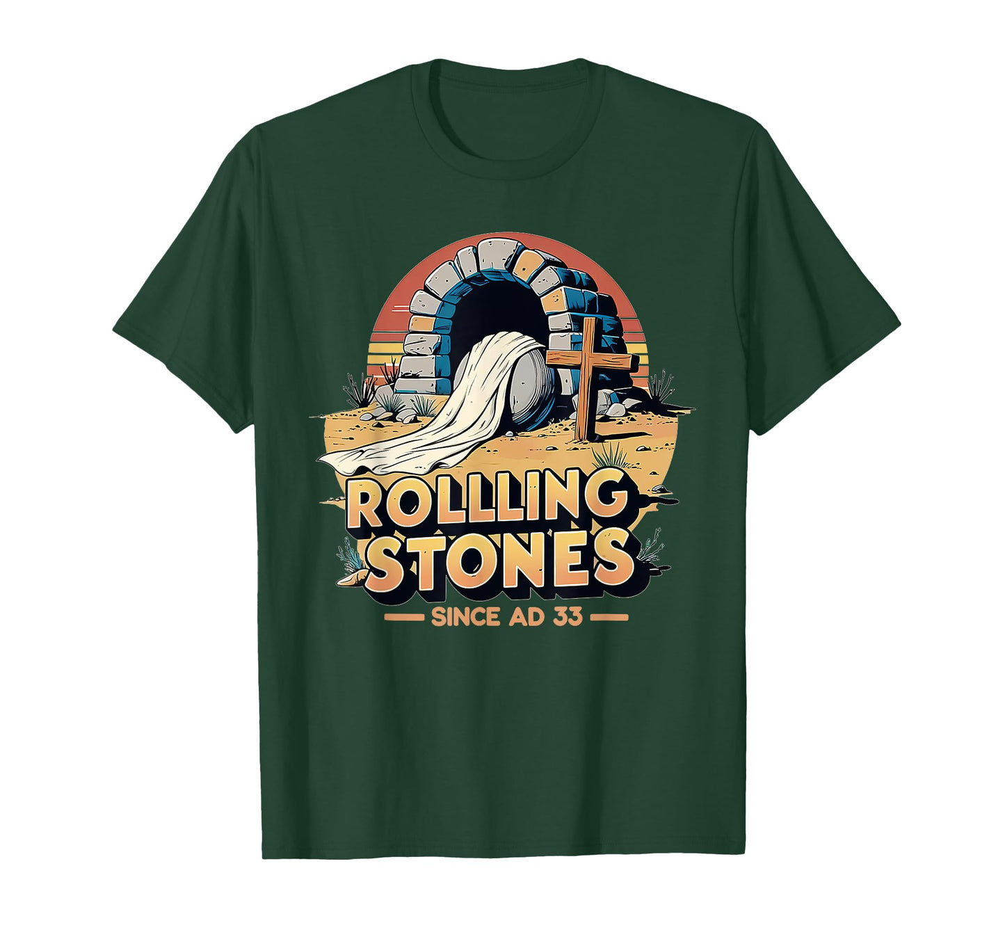 The Stone Was Rolled Away He Is Alive Retro Christian Easter T-Shirt