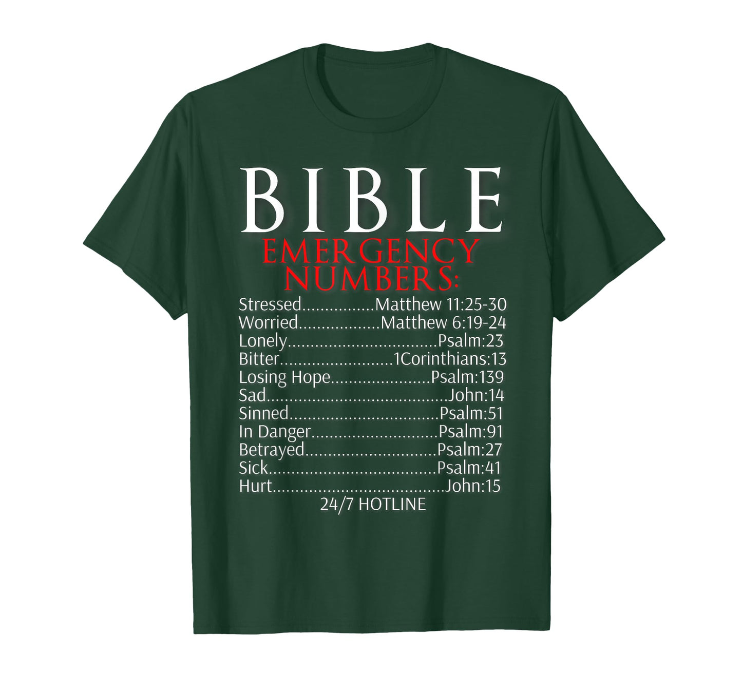 Bible Emergency Numbers Shirt Bible Hotline T-Shirt