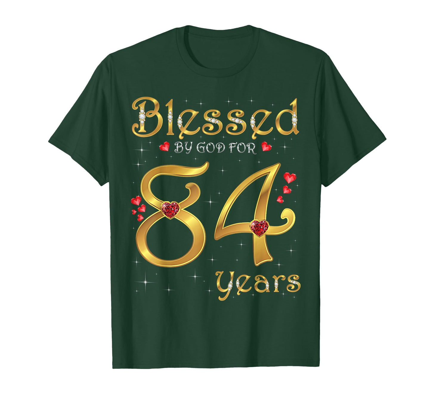 Blessed By God For 84 Years Old 84th Birthday Party Queen T-Shirt