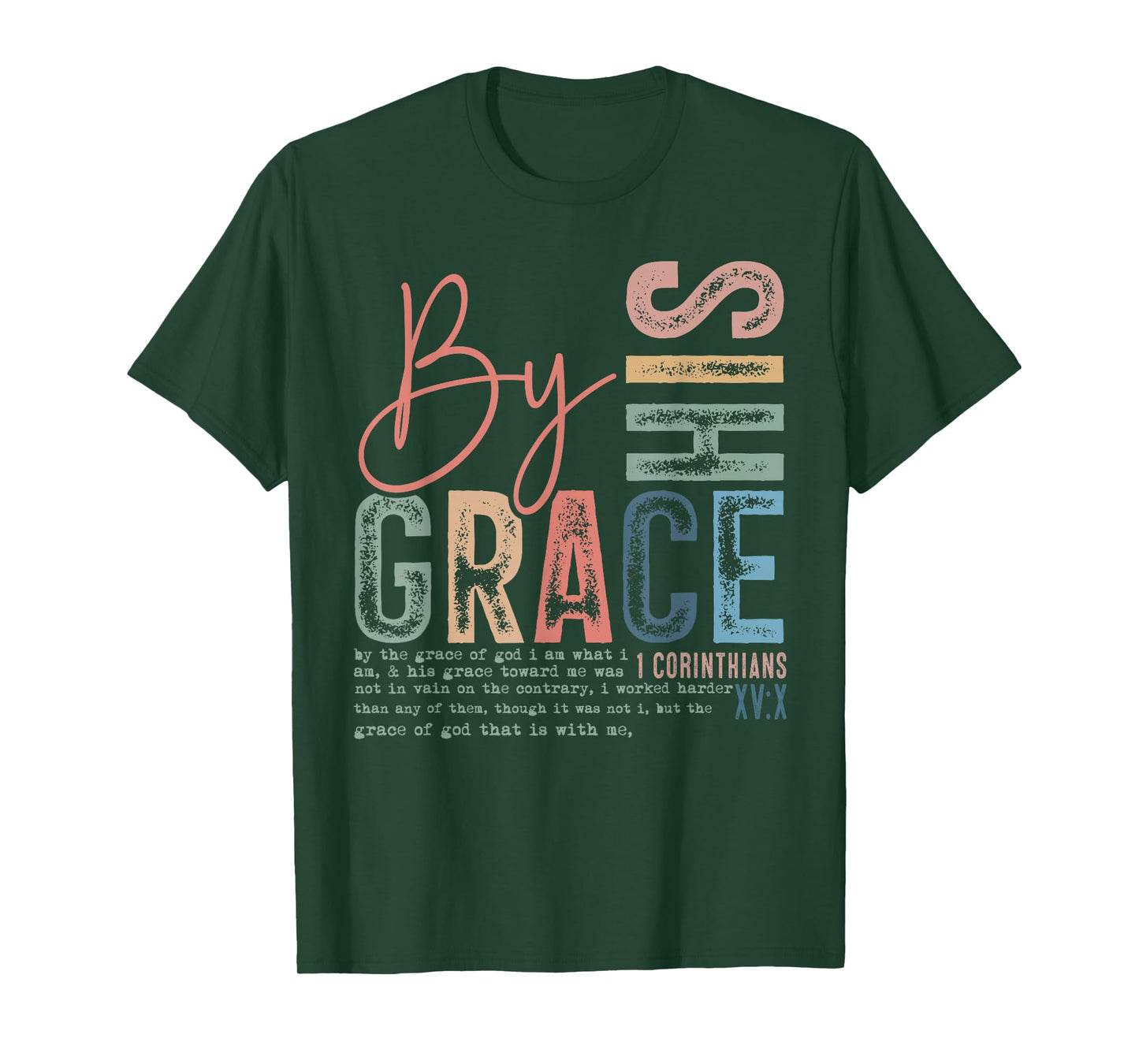 Retro by His Grace Christian - Religious Bible Verse Faith T-Shirt