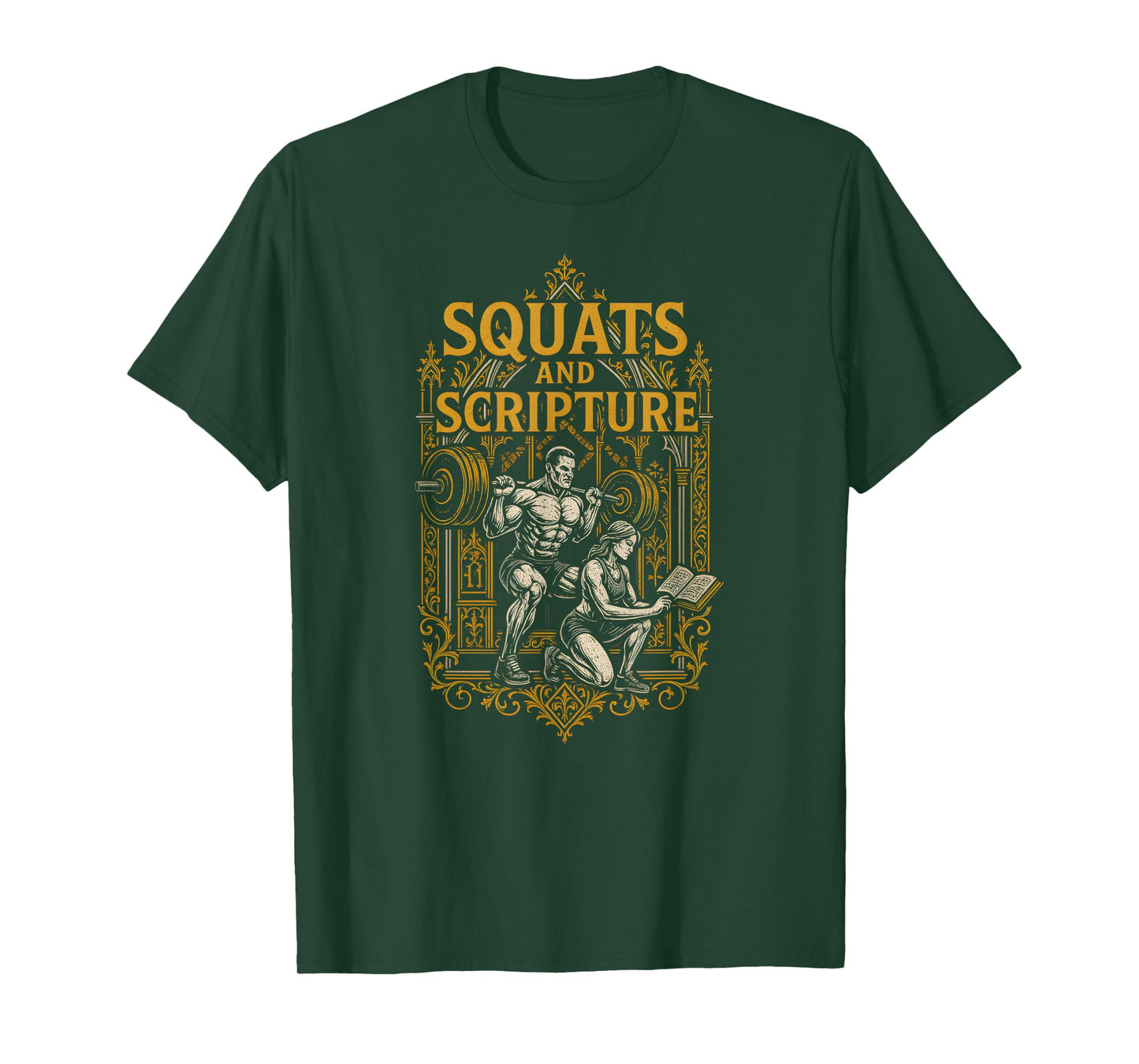 Faith Fitness Squats and Scripture Cool Womens Christian T-Shirt