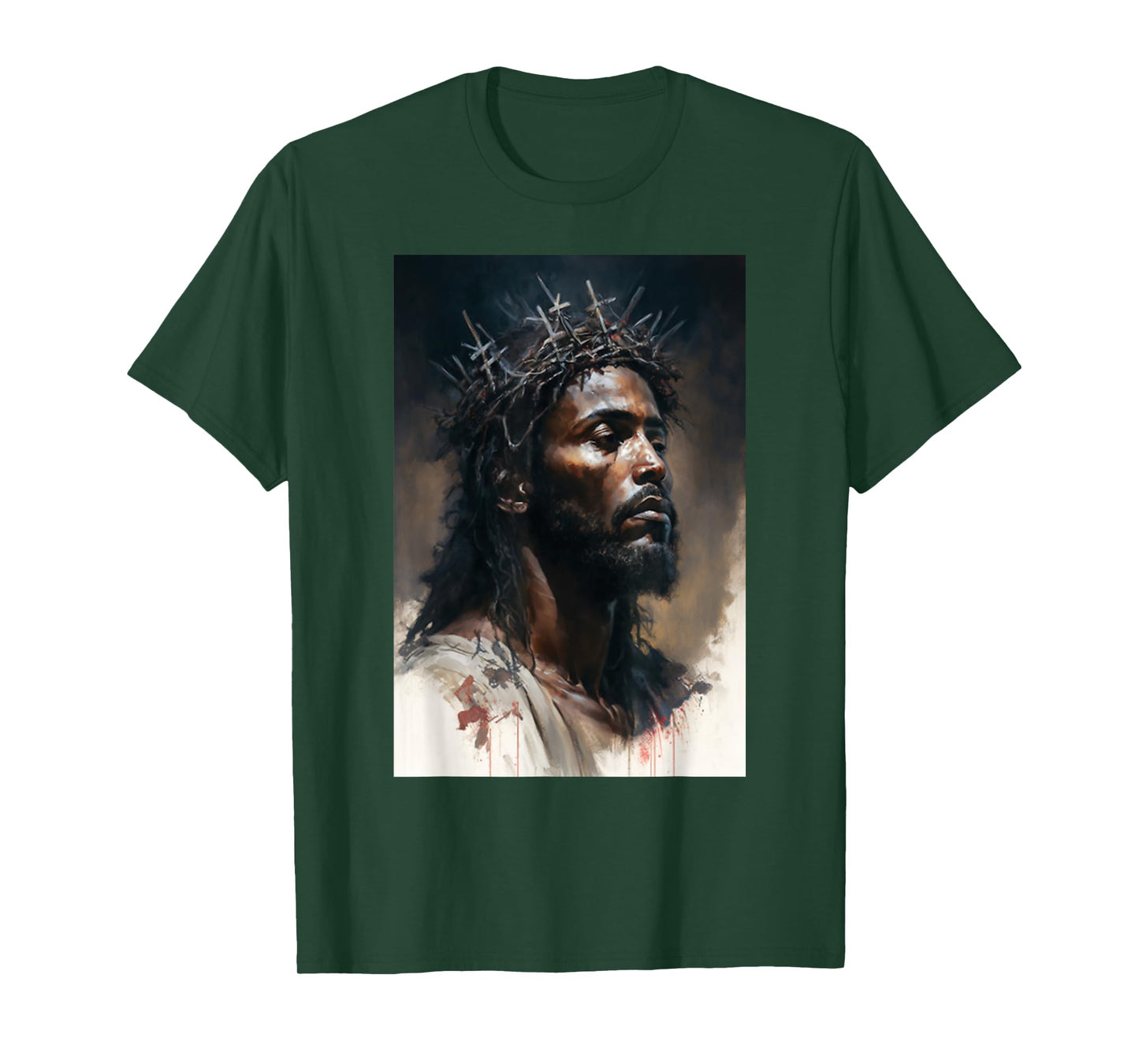 Funny Black Christ African American Jesus With Crown Art T-Shirt