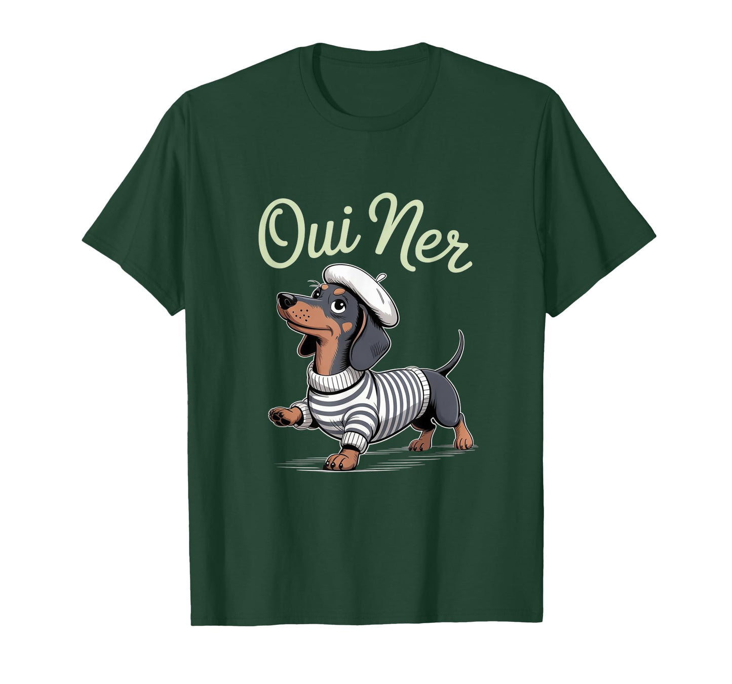 Oui Ner Dachshund Wiener Dog French Humor Funny Sausage Dog T-Shirt