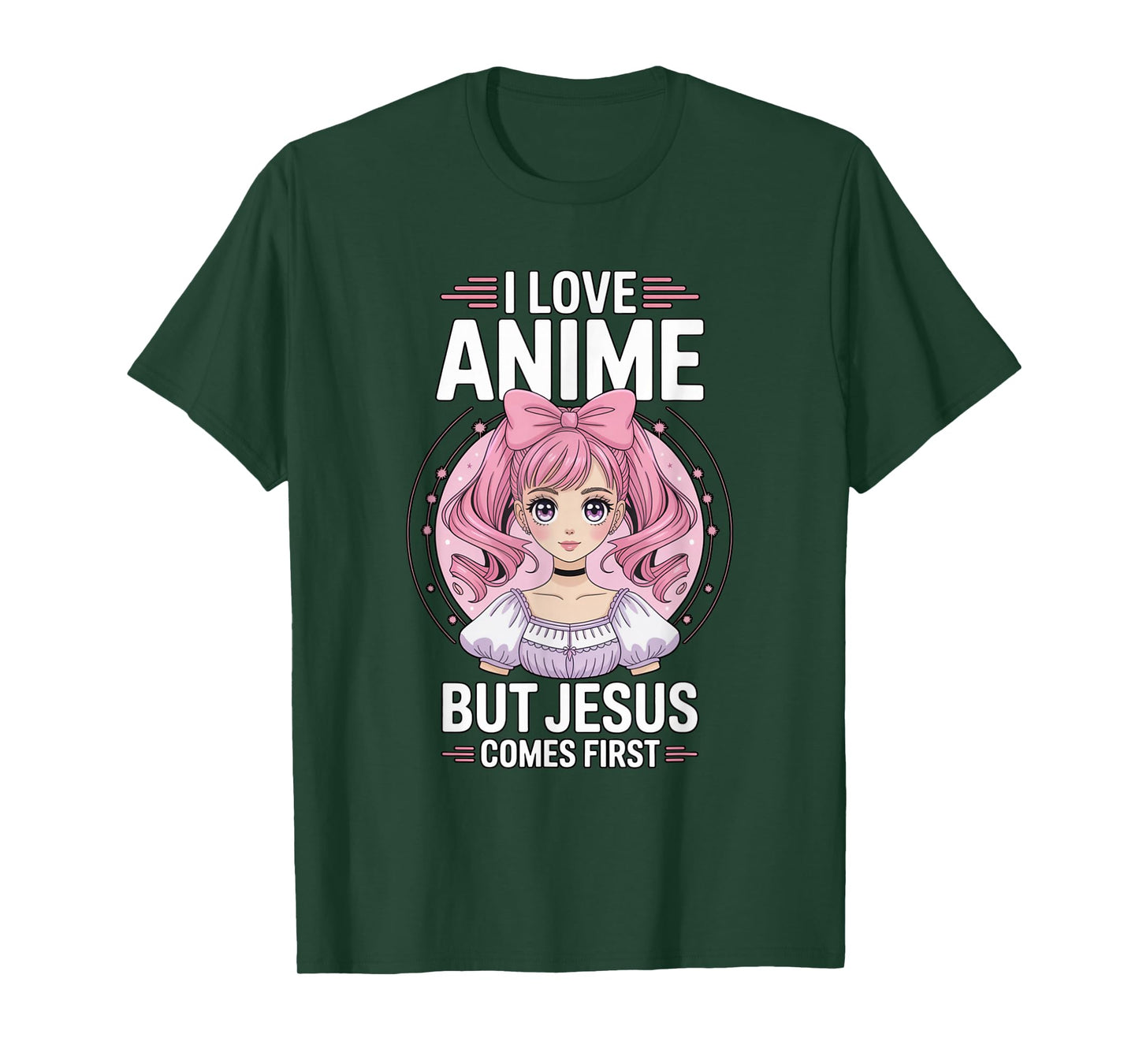 I Love Anime But Jesus Comes First Christian Kawaii T-Shirt