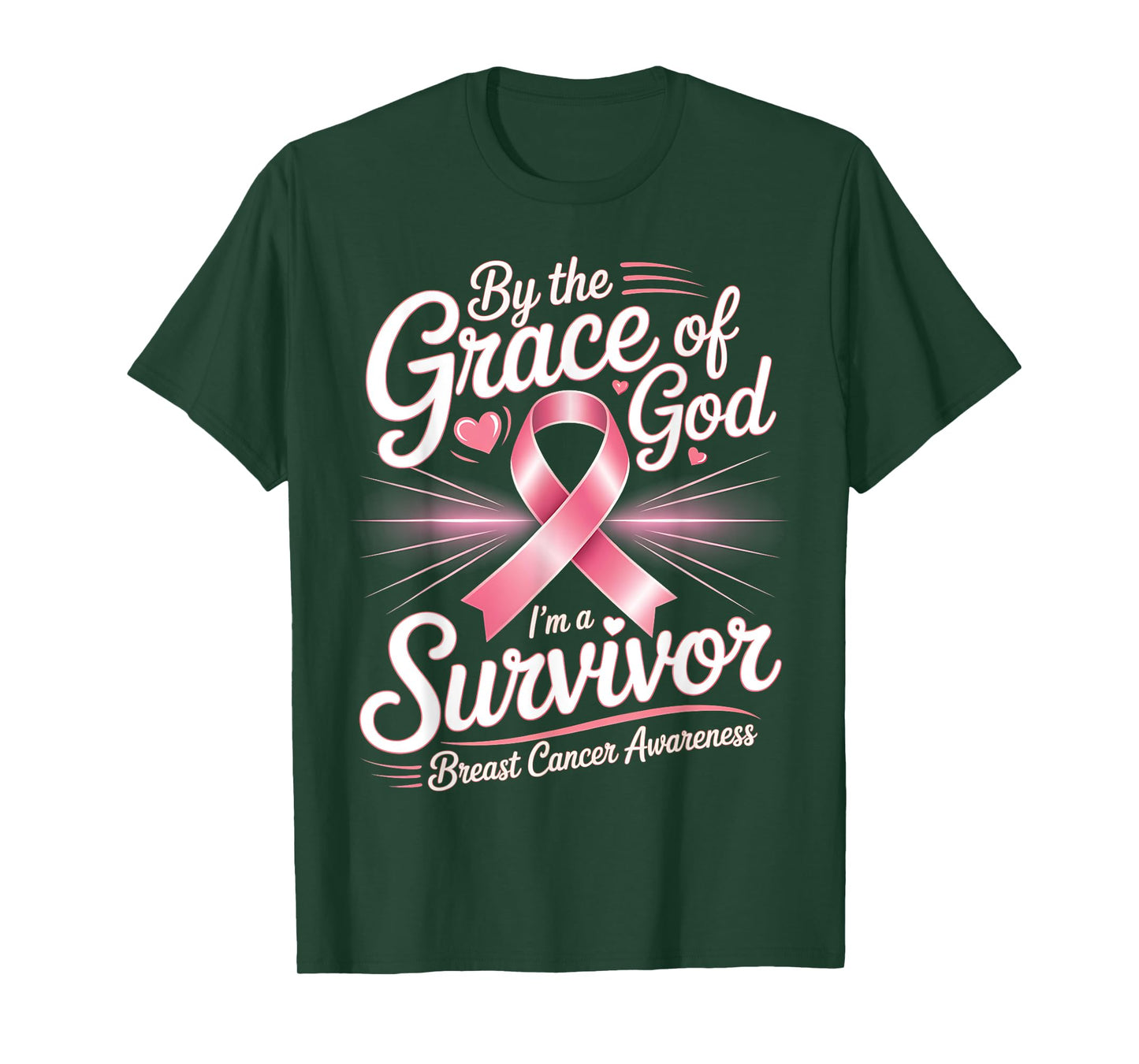 by The Grace God I'm A Survivor Breast Cancer Survivor T-Shirt