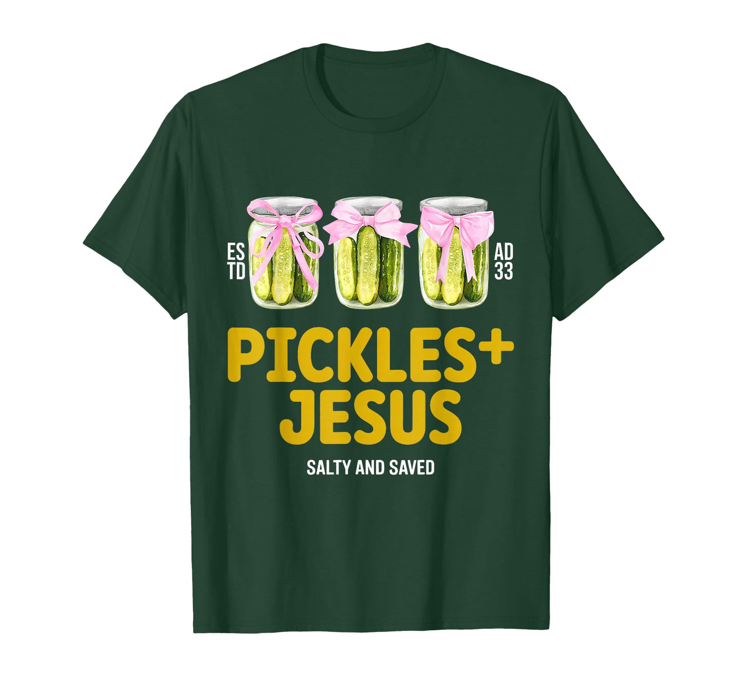 Pickles Jesus Salty and Saved Funny Jesus Pickles Christian T-Shirt