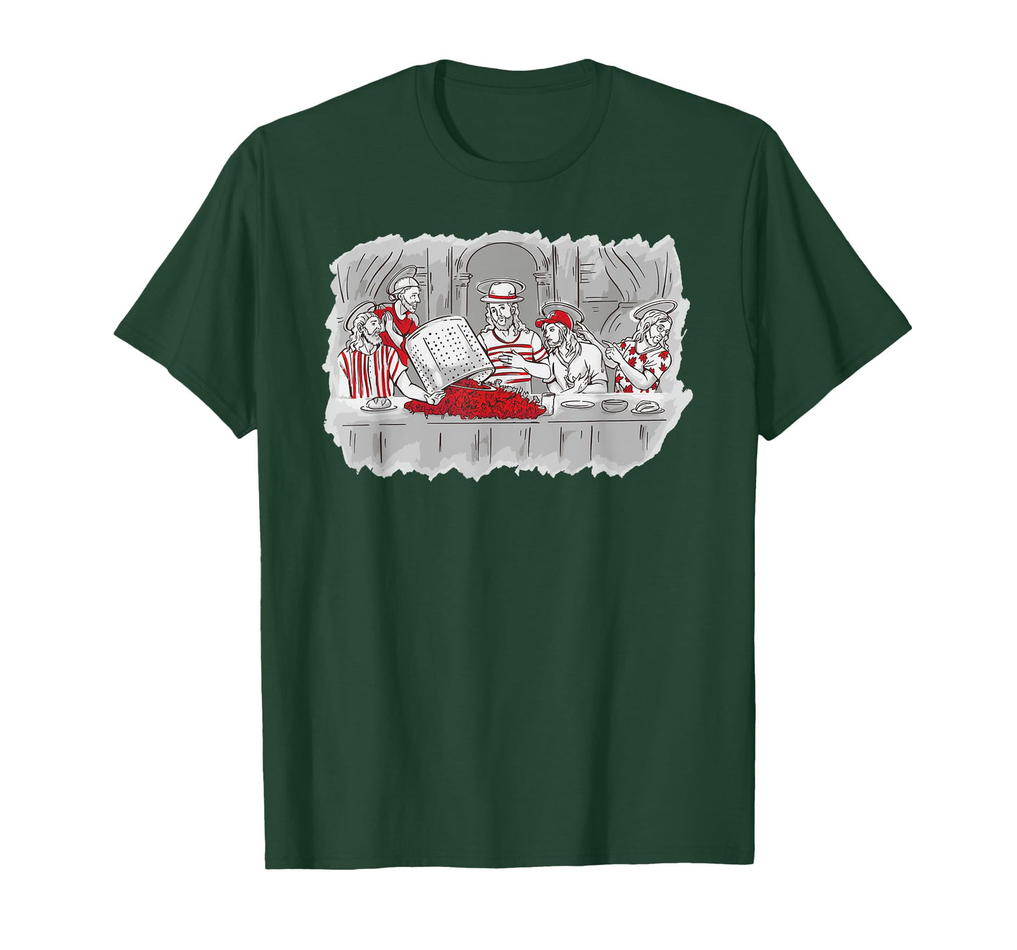 Louisiana Last Supper Funny Crawfish Boil Jesus Cajun Joke T-Shirt