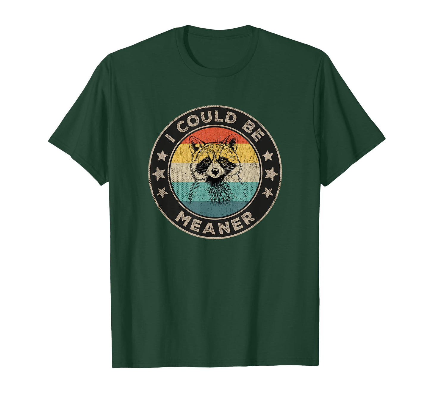 I Could Be Meaner Vintage Sarcastic Humor Funny Raccoon T-Shirt