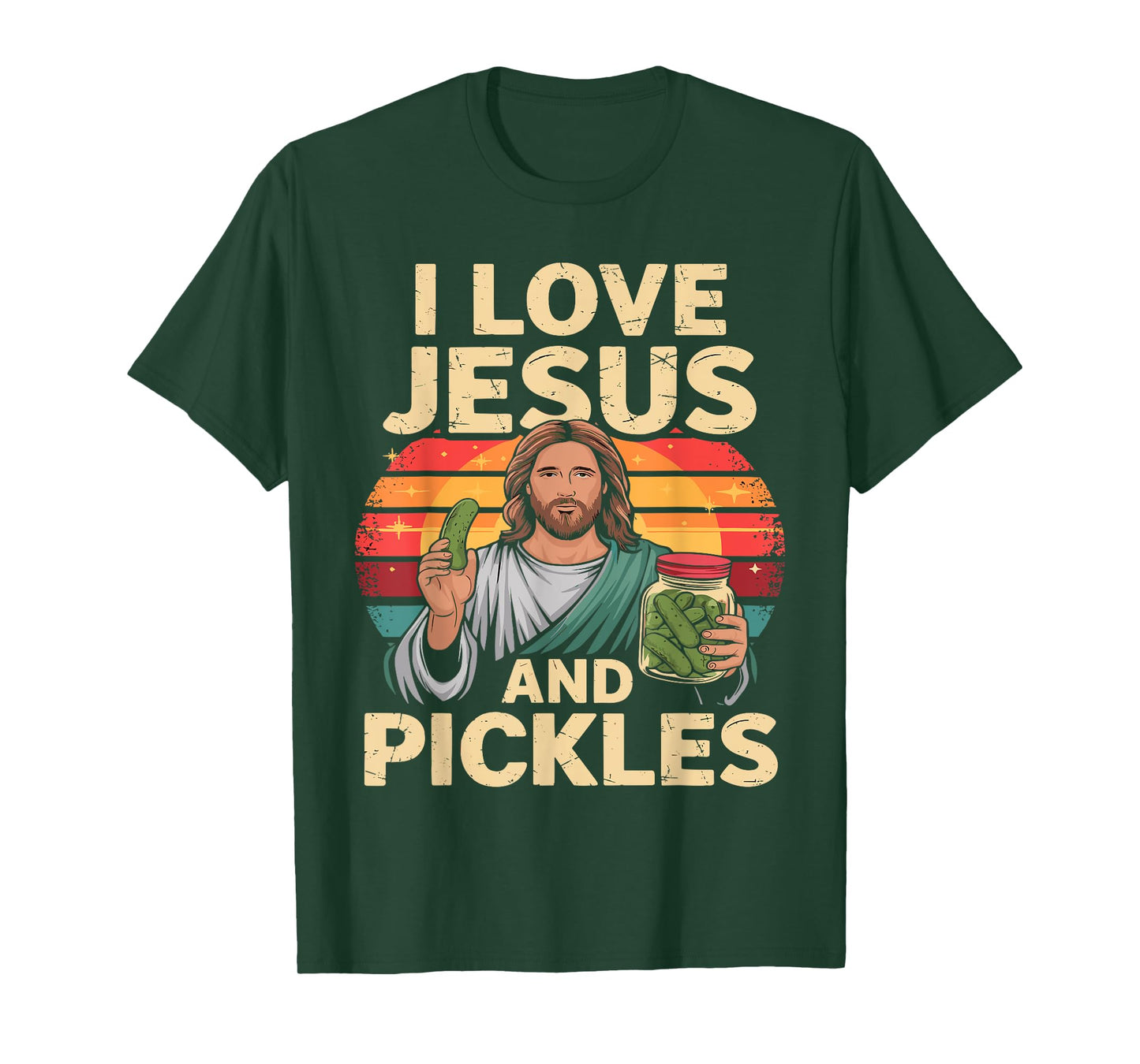 I Love Jesus And Pickles Shirt Cucumber Jesus Pickles T-Shirt