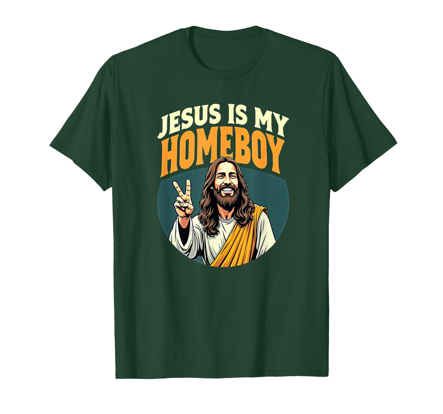 Tennessee Merchant Unisex Adults Jesus Is My Homeboy T-Shirt, Black, Small, Short Sleeve