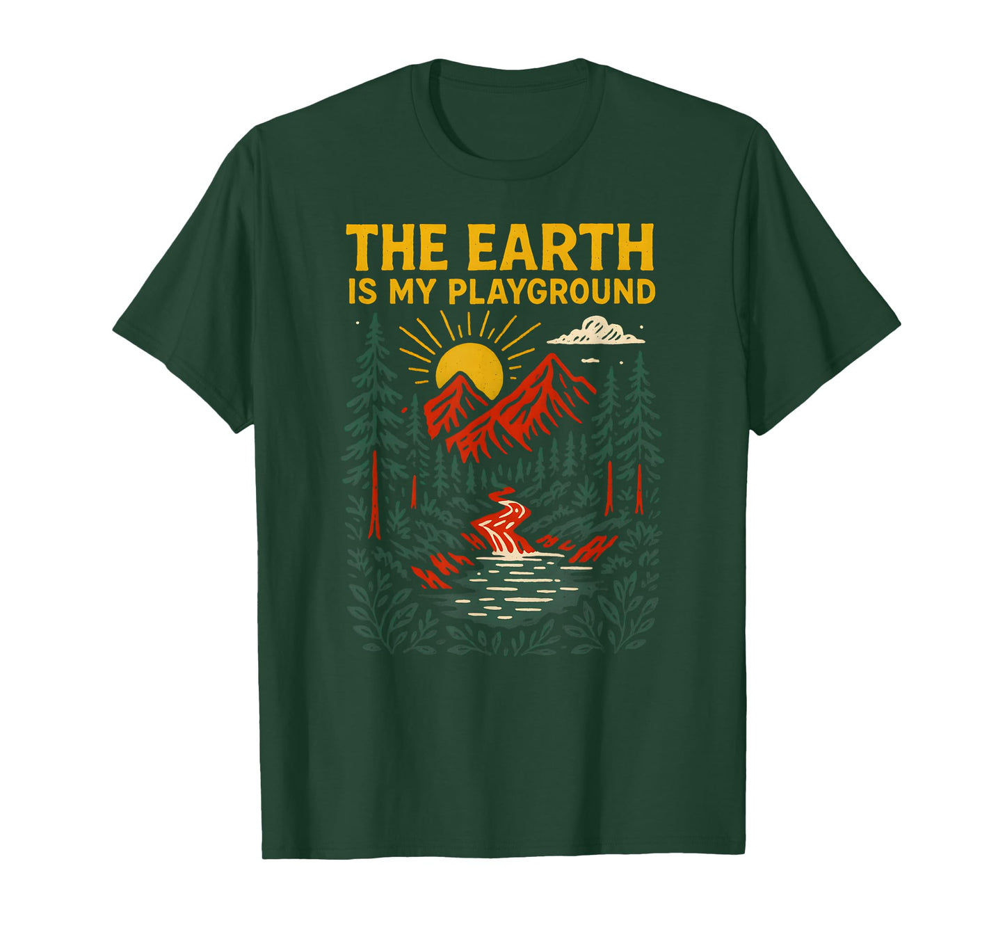 Outdoor Creation Earth is My Playground Vintage Mens Faith T-Shirt
