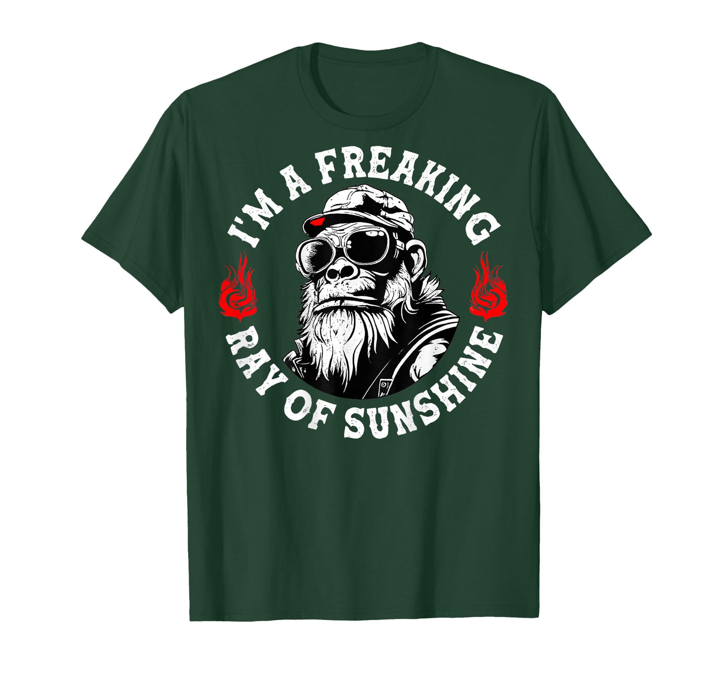 I’m A Freaking Ray of Sunshine Funny Monkey (On Back) T-Shirt