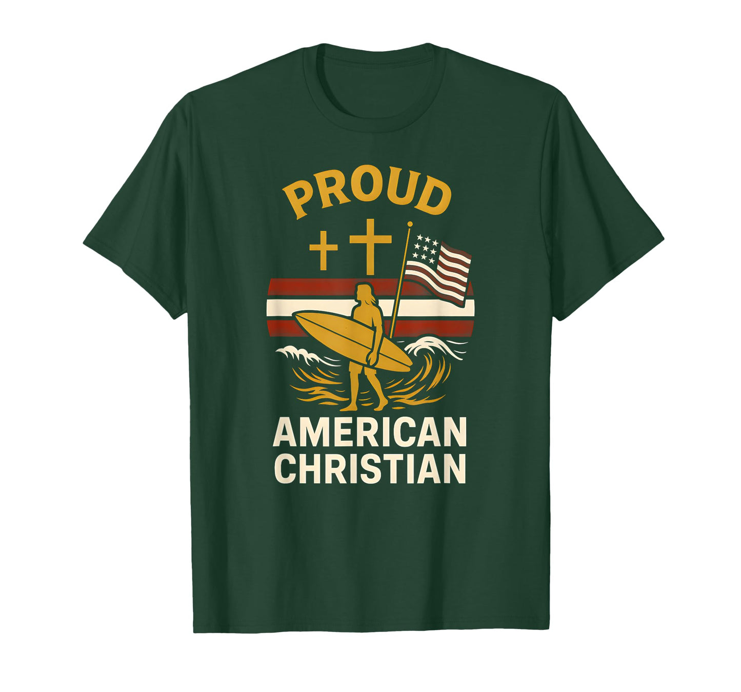 Patriotic Faith Proud American Christian Vintage Mens Faith T-Shirt